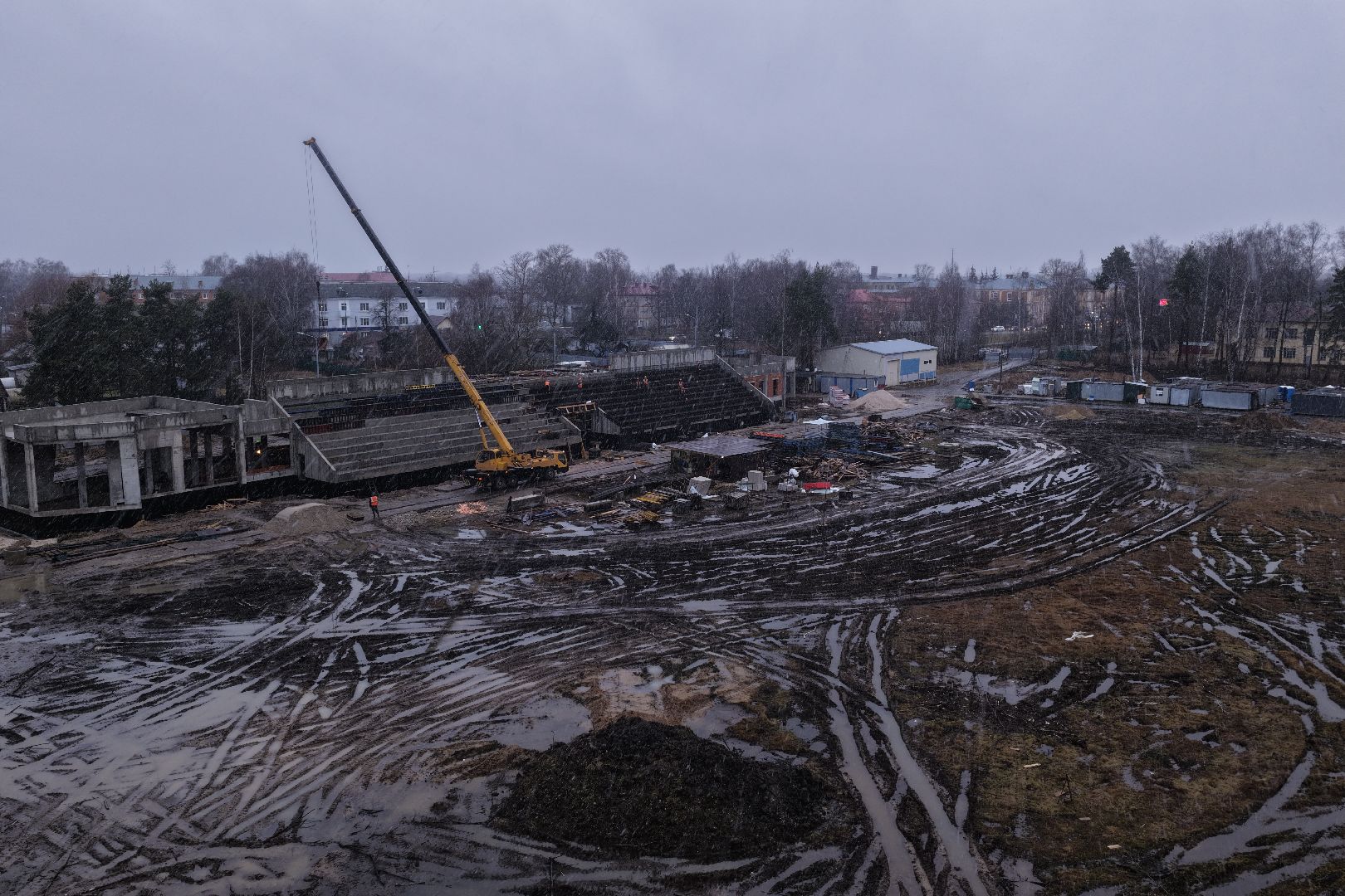 видео с коптера, стадион русич,