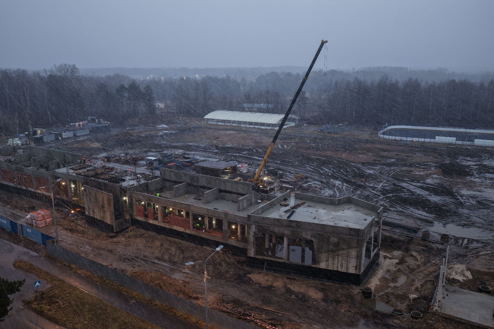 видео с коптера, стадион русич,