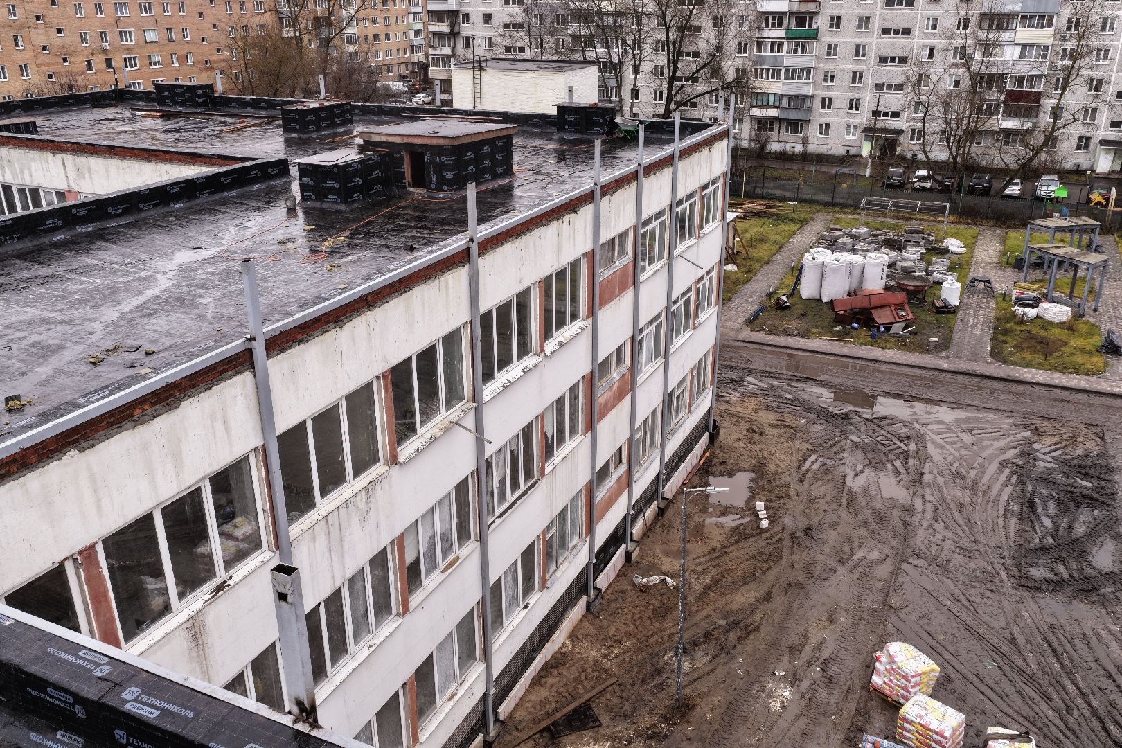 видео с коптера, школа 16 орехово-зуево, капремонт школы 16,