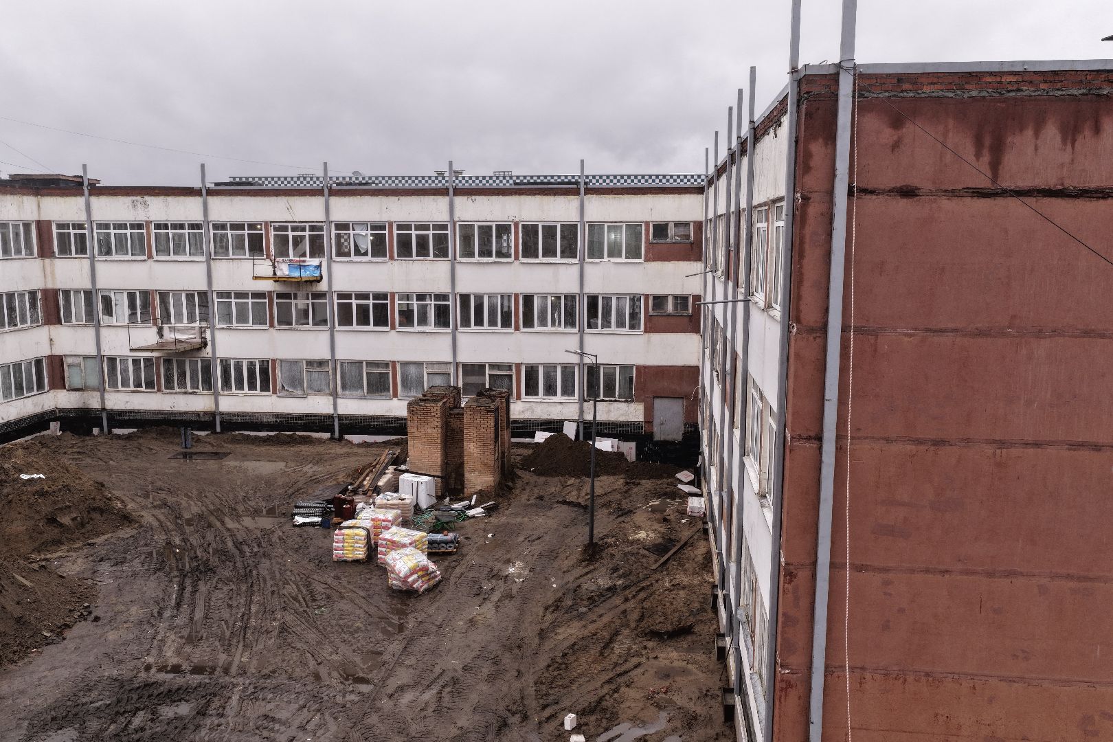 видео с коптера, школа 16 орехово-зуево, капремонт школы 16,