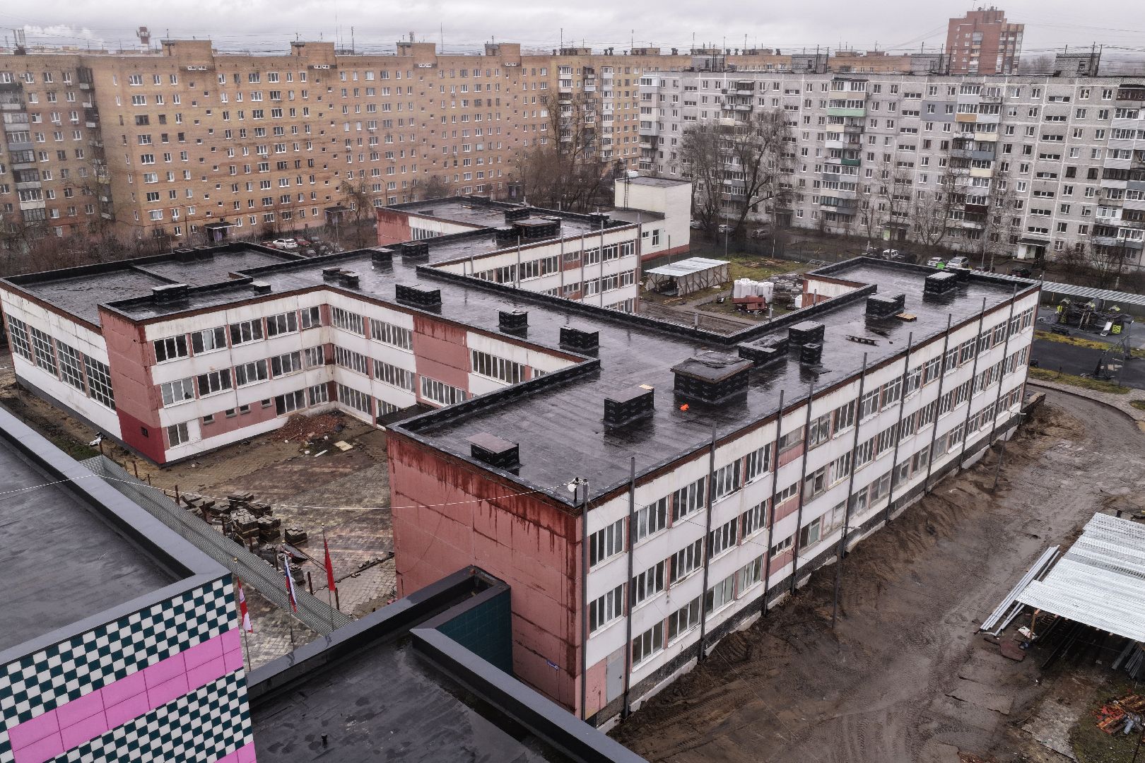 видео с коптера, школа 16 орехово-зуево, капремонт школы 16,