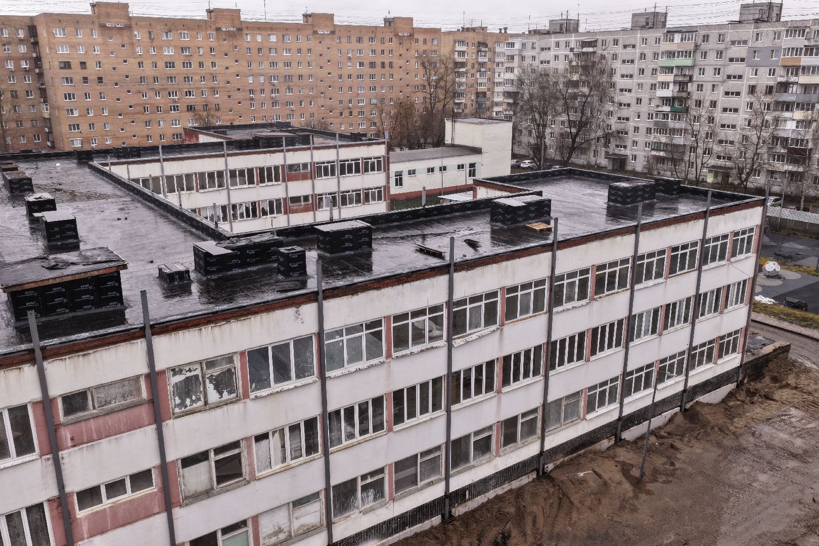 видео с коптера, школа 16 орехово-зуево, капремонт школы 16,