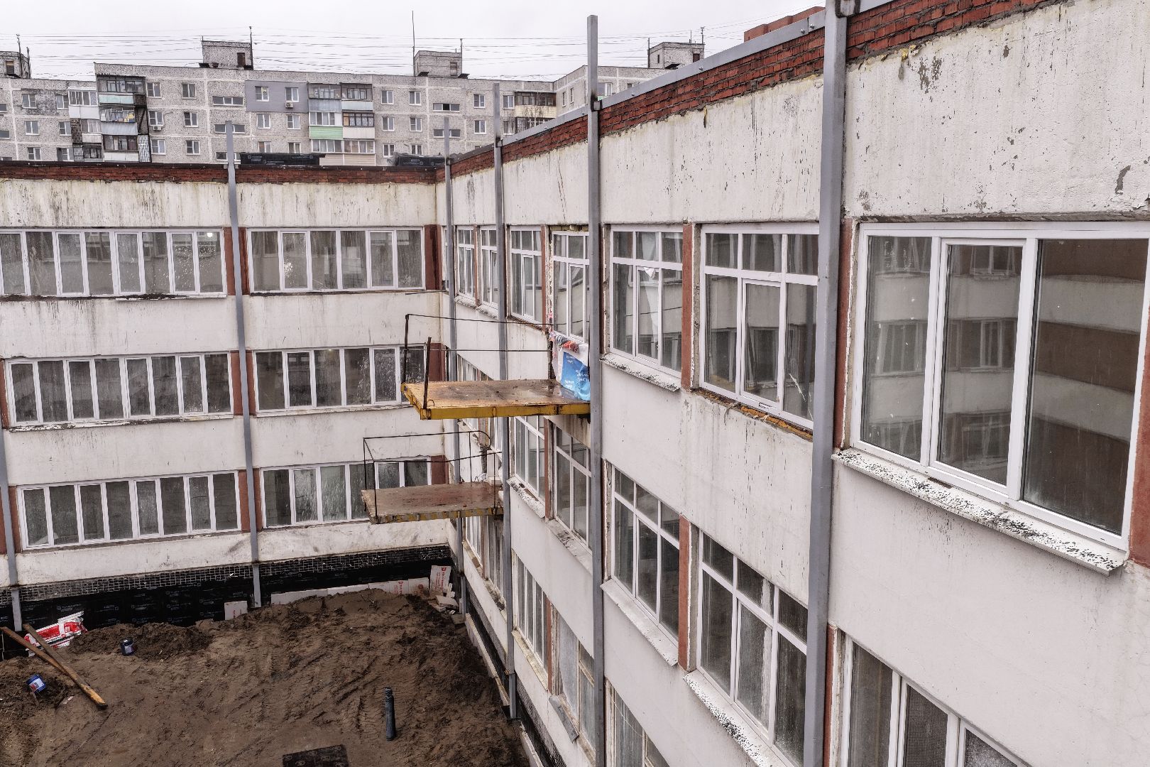 видео с коптера, школа 16 орехово-зуево, капремонт школы 16,