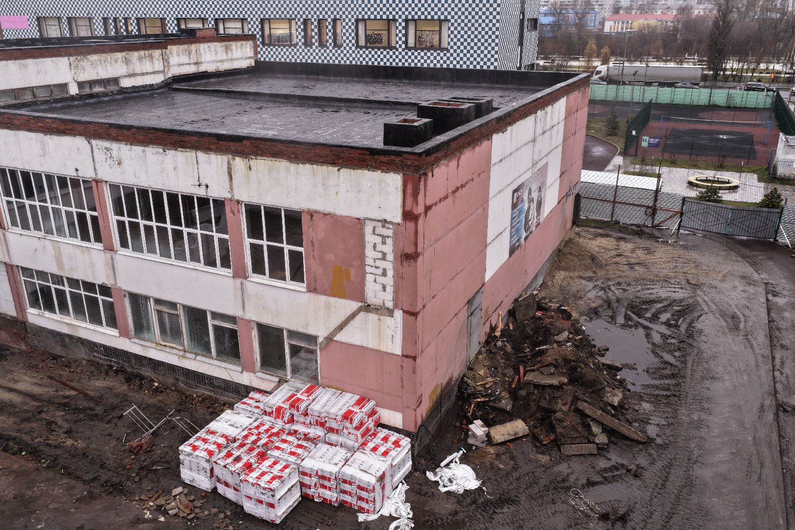 видео с коптера, школа 16 орехово-зуево, капремонт школы 16,