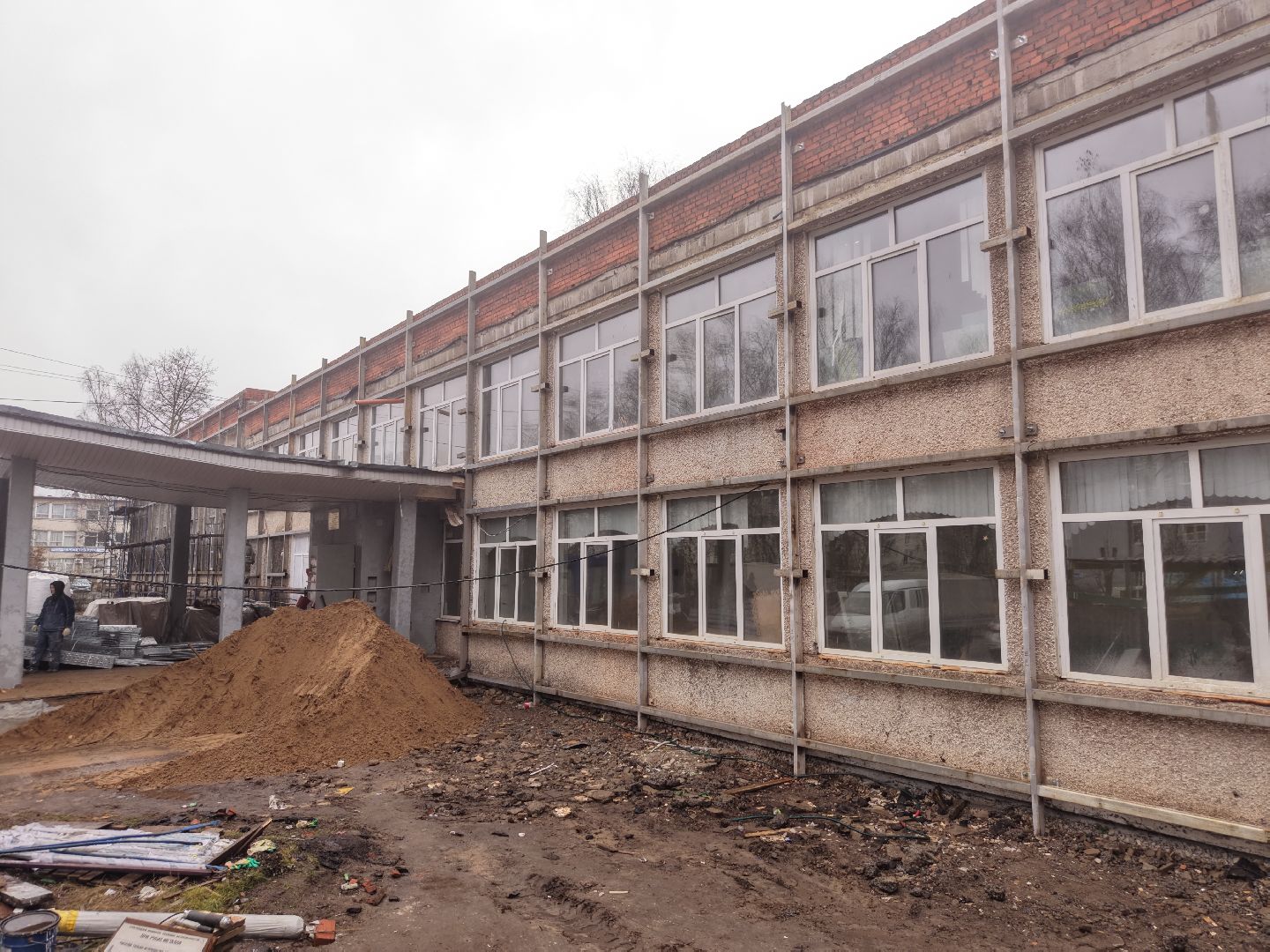 видео с коптера, школа 20 орехово-зуево, капремонт школы 20,