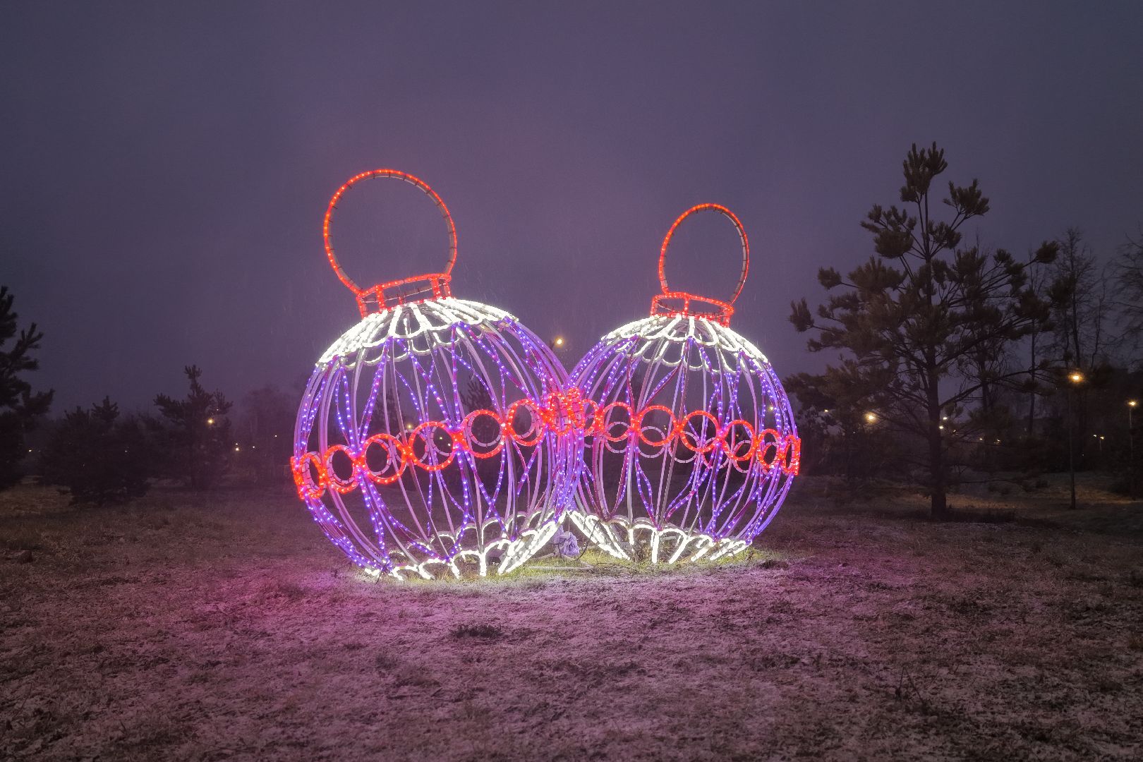 видео с коптера, новогодняя елка , елка в ликино-дулево,