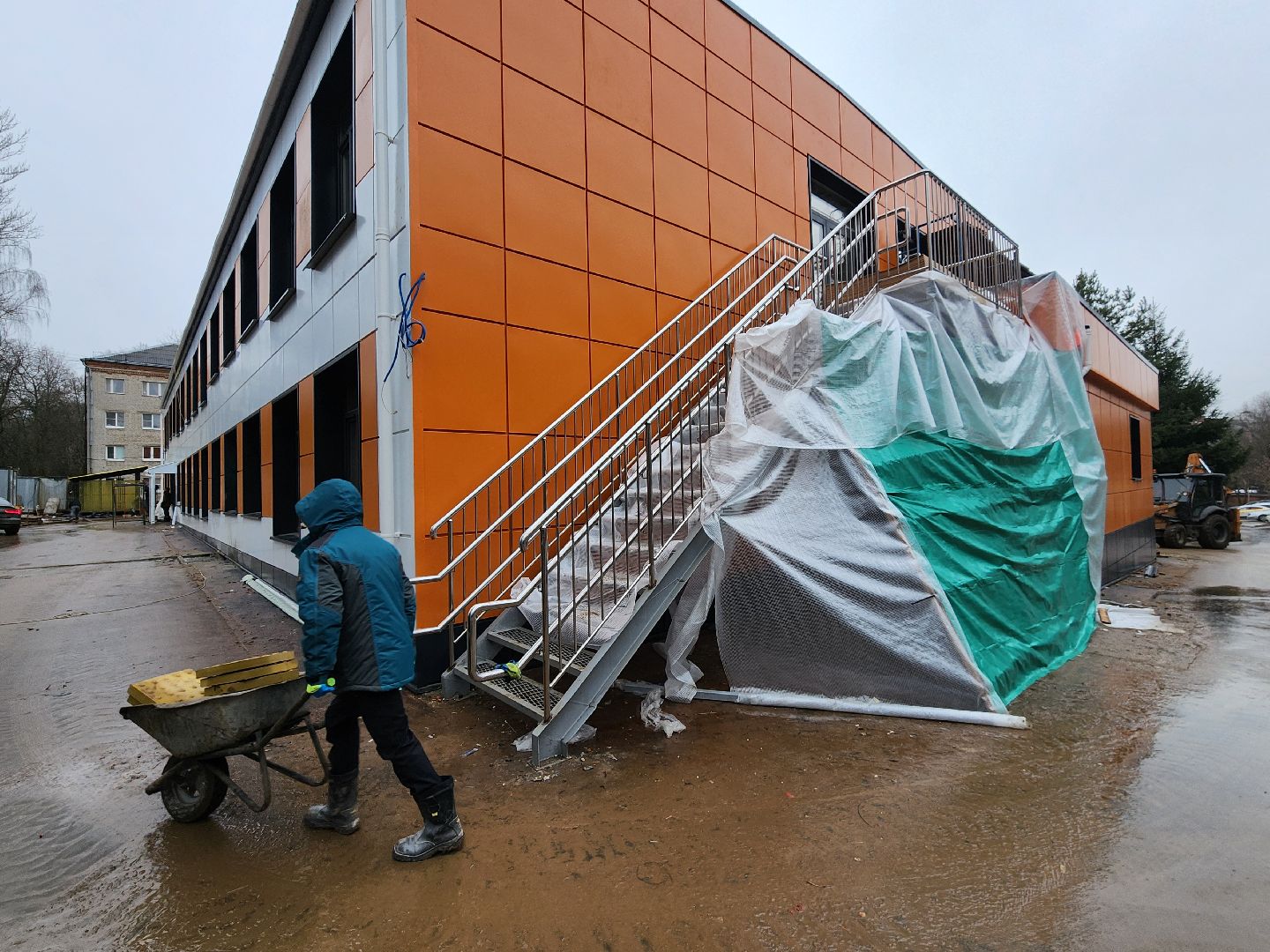 чехов, улица ильича 34а, детсад, дошкольное отделение, лицей 4, капитальный ремонт, реконструкция, капремонт здания, замена кровли, фасадные работы, облицовка, композитные панели, утепление, гидроизоляция,  новые пластиковые окна, обновление входных групп, благоустройство территории, госпрограмма московской области, социальные объекты,