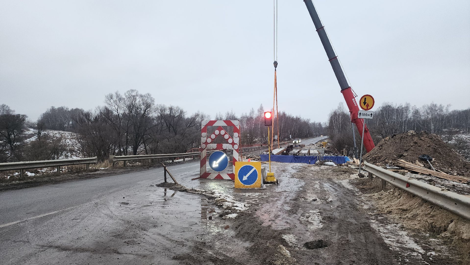 Зарайск, Ремонт моста в Зарайске,Мост через Осетрик,