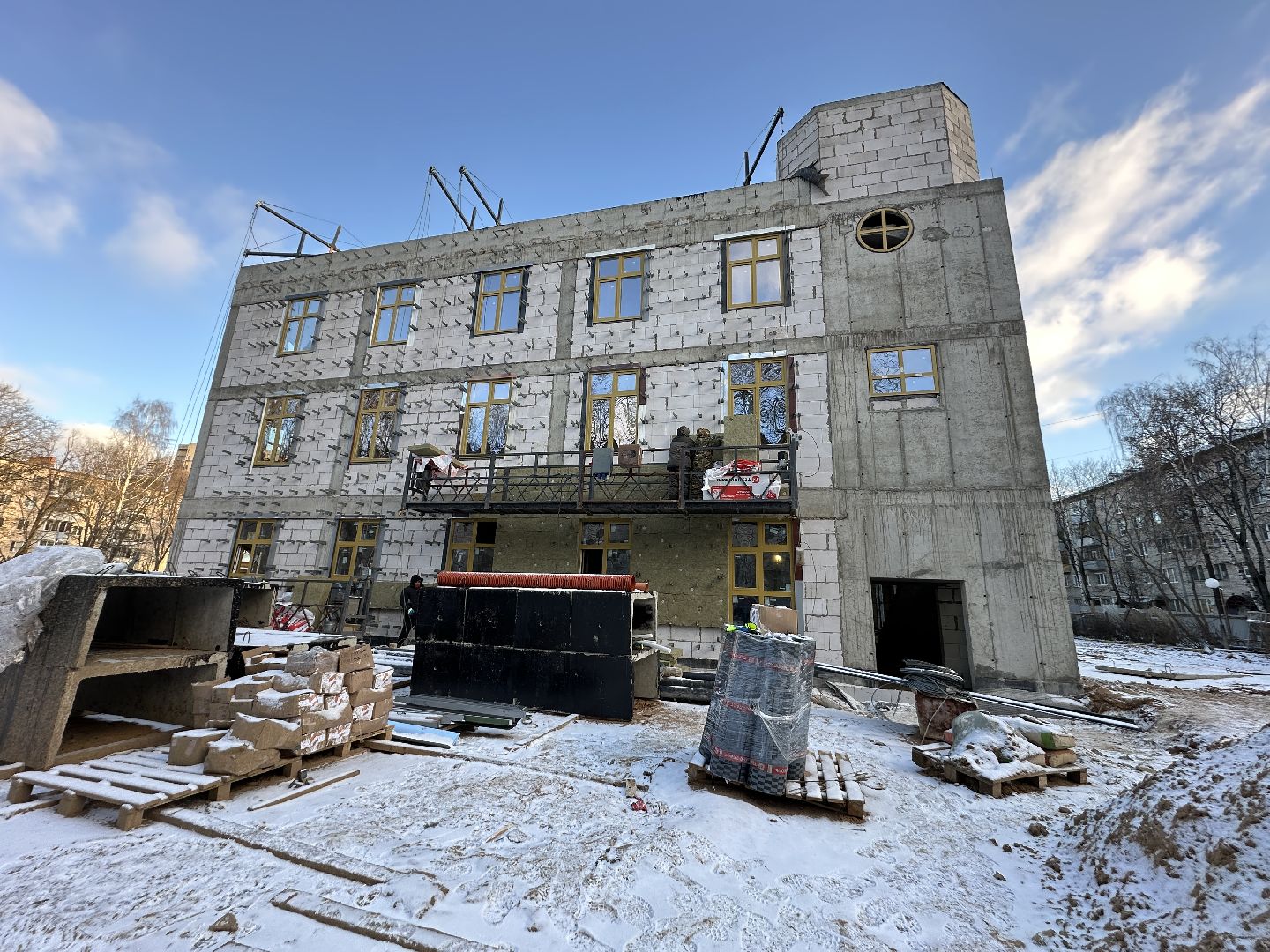 строительство, Пристройка , детский сад звездочка, пушкинский городской округ, пушкино,