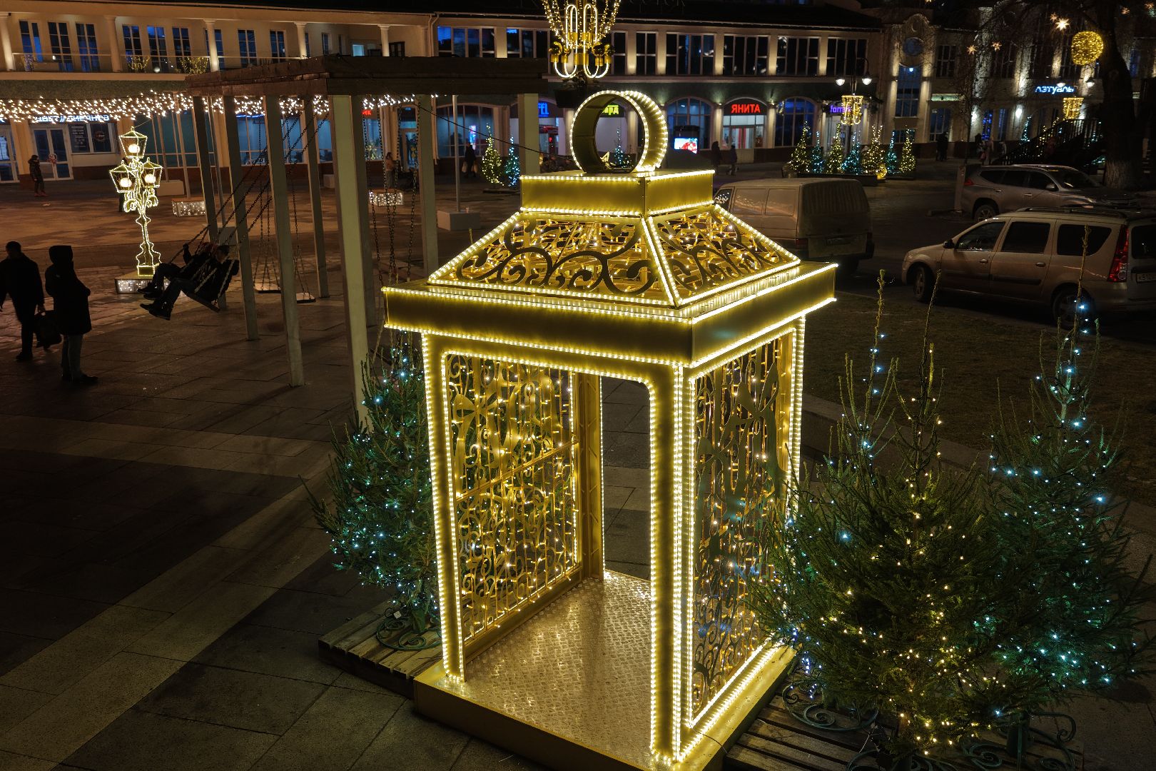 видео с коптера, новый год в ногинске, елка в ногинске, каток в ногинске,