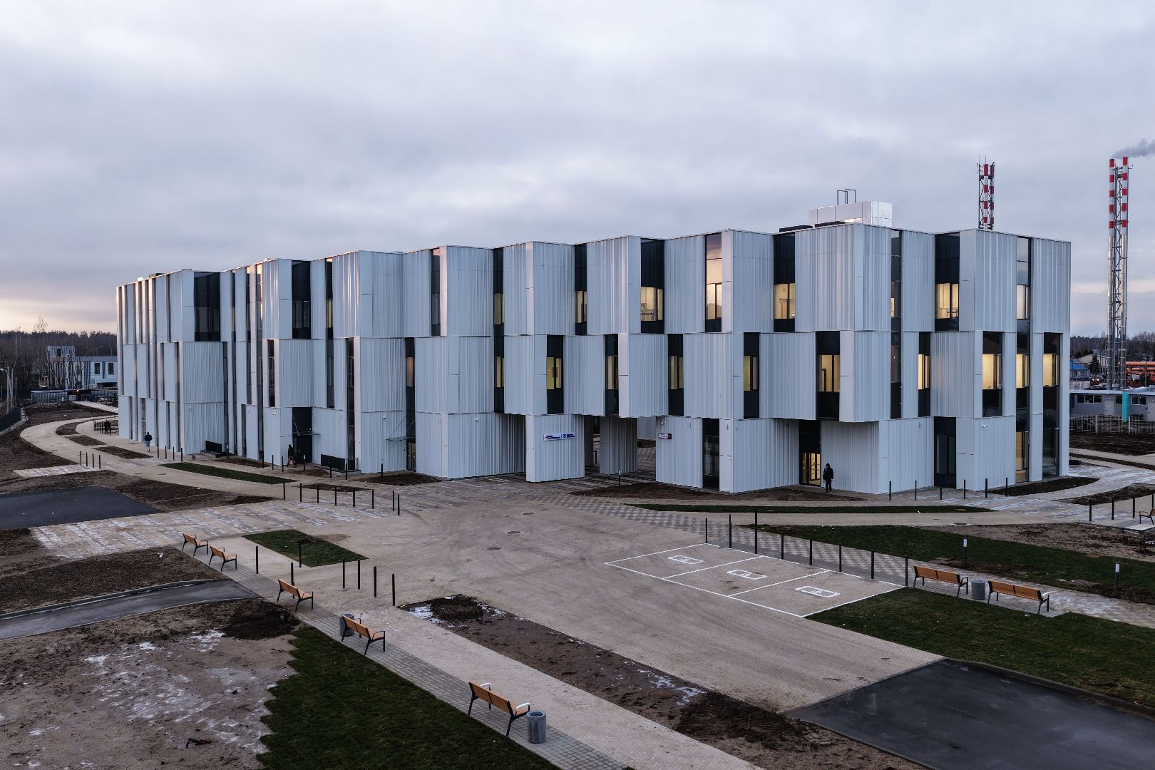 видео с коптера, поликлиника в ногинске,