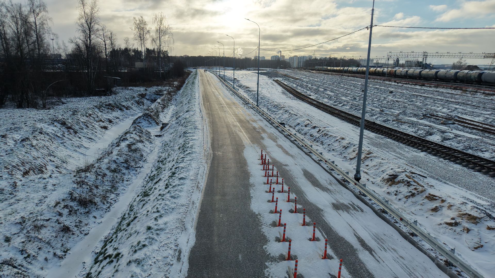 видео с коптера, северный подъезд к лобне, дороги подмосковья,