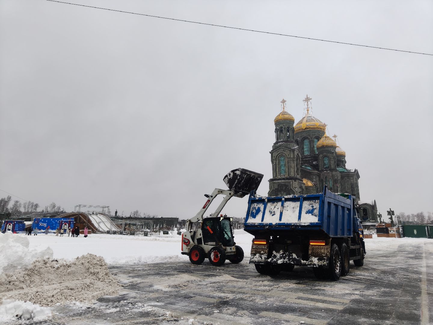 главный храм вс рф, парк патриот, одинцовский округ,снегопад,