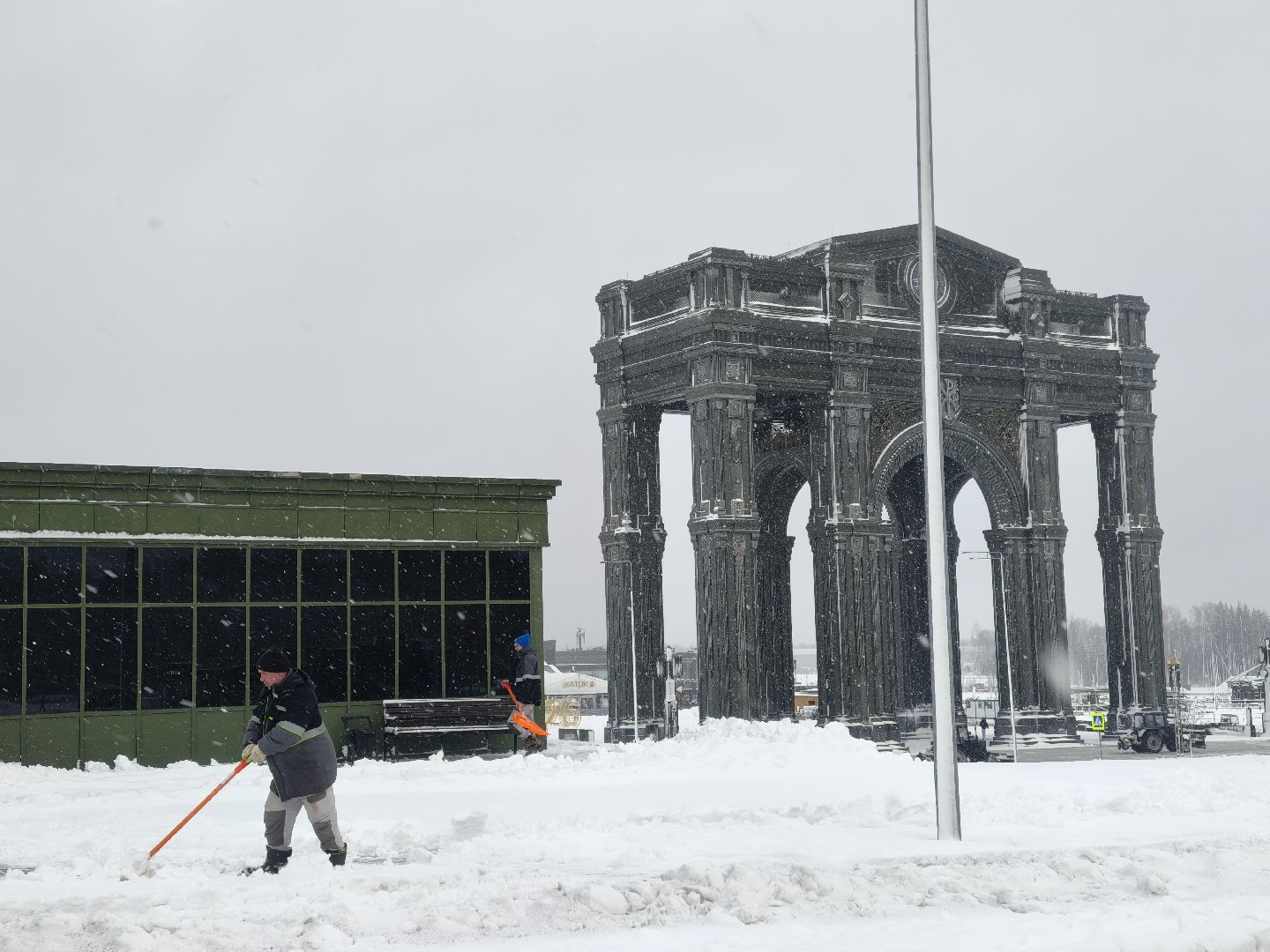 главный храм вс рф, парк патриот, одинцовский округ,снегопад,