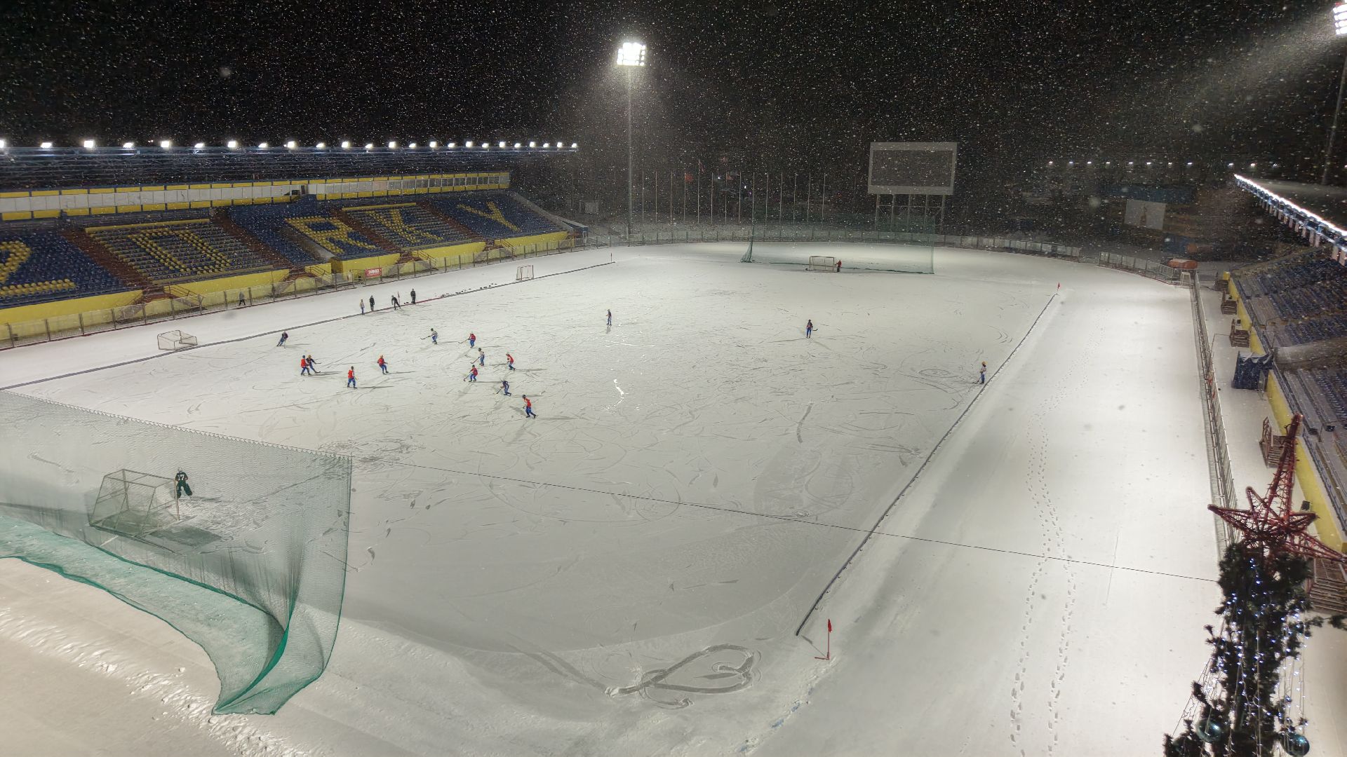 видео с коптера,елка в красногорске, каток в красногорске, новый год в подмосковье,