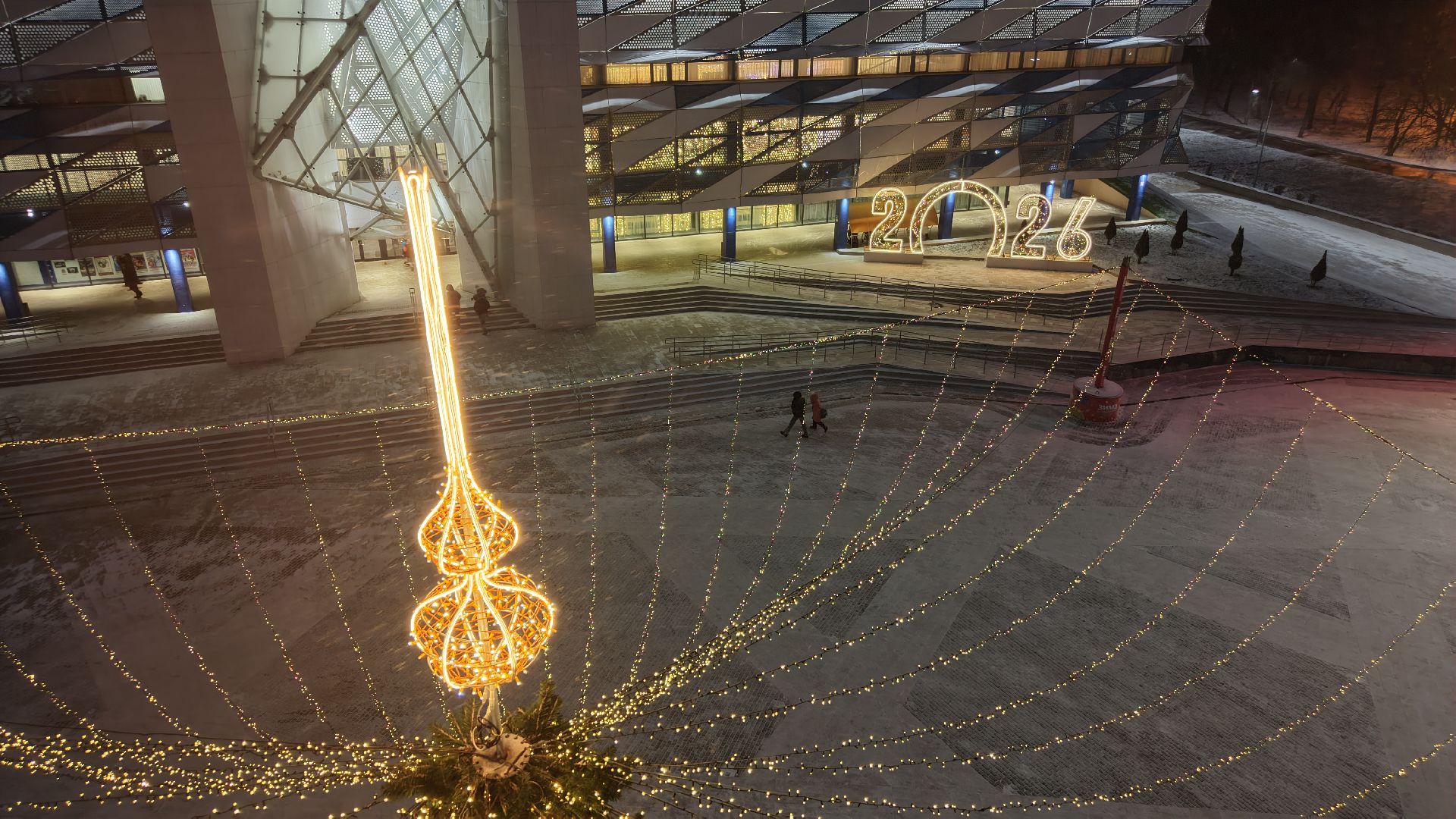 видео с коптера,елка в красногорске, каток в красногорске, новый год в подмосковье,