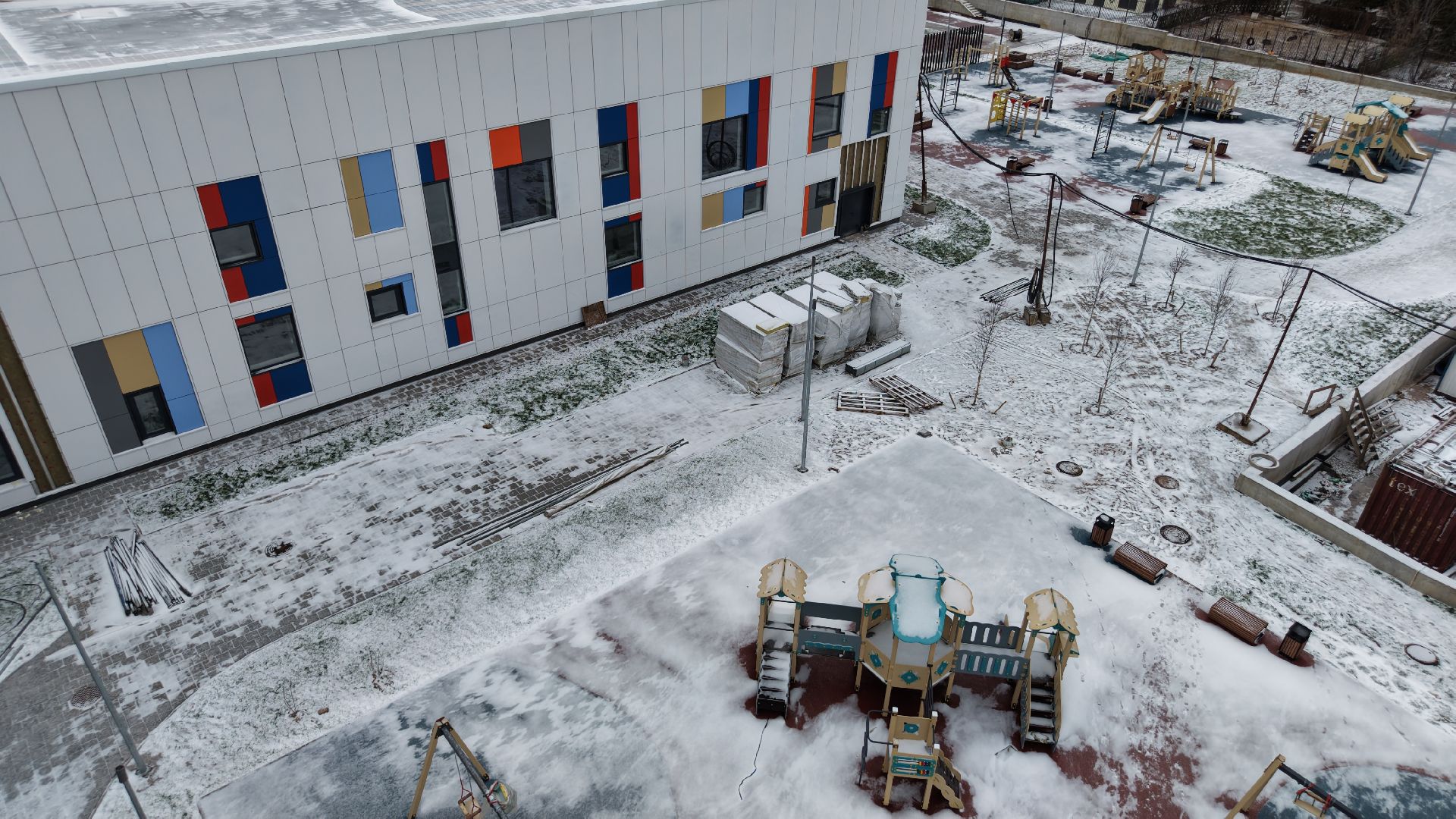 видео с коптера, школа в павшинской пойме, новая школа в красногорске,