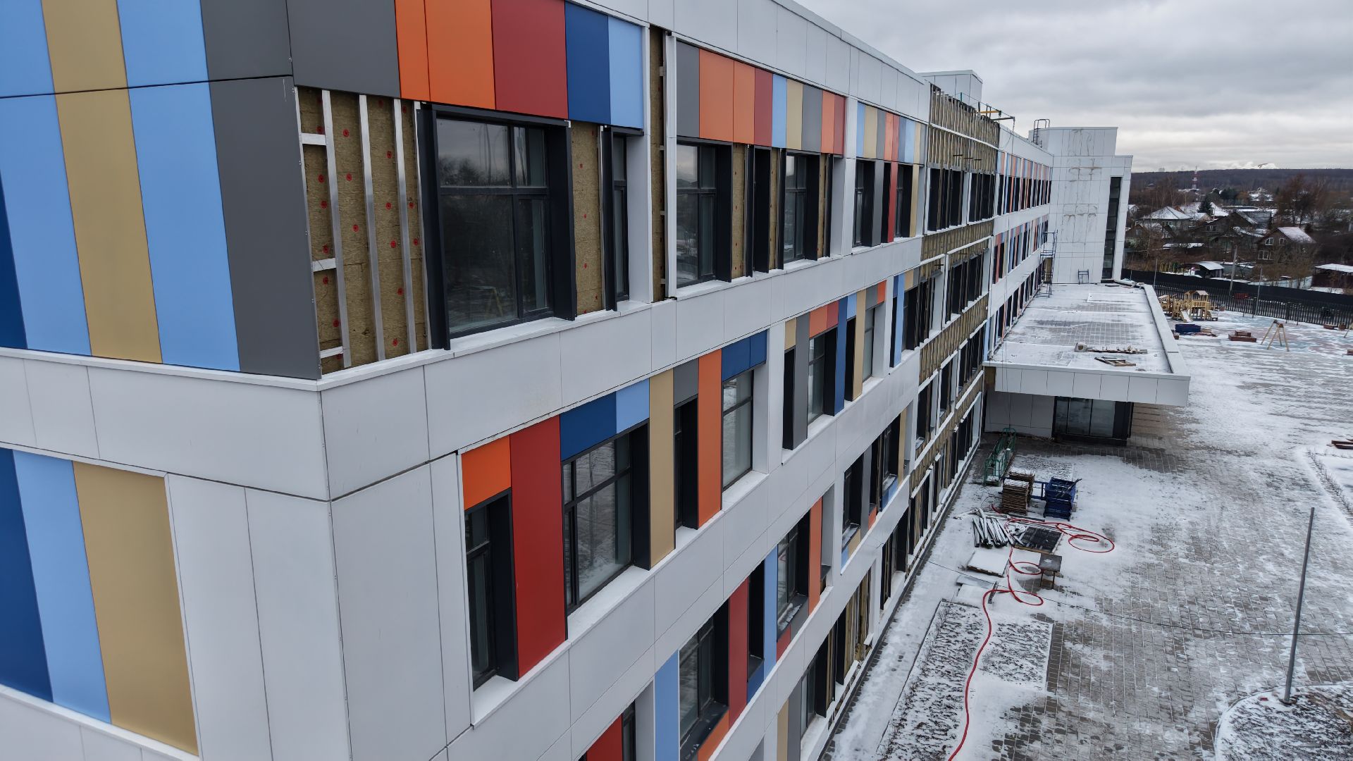 видео с коптера, школа в павшинской пойме, новая школа в красногорске,