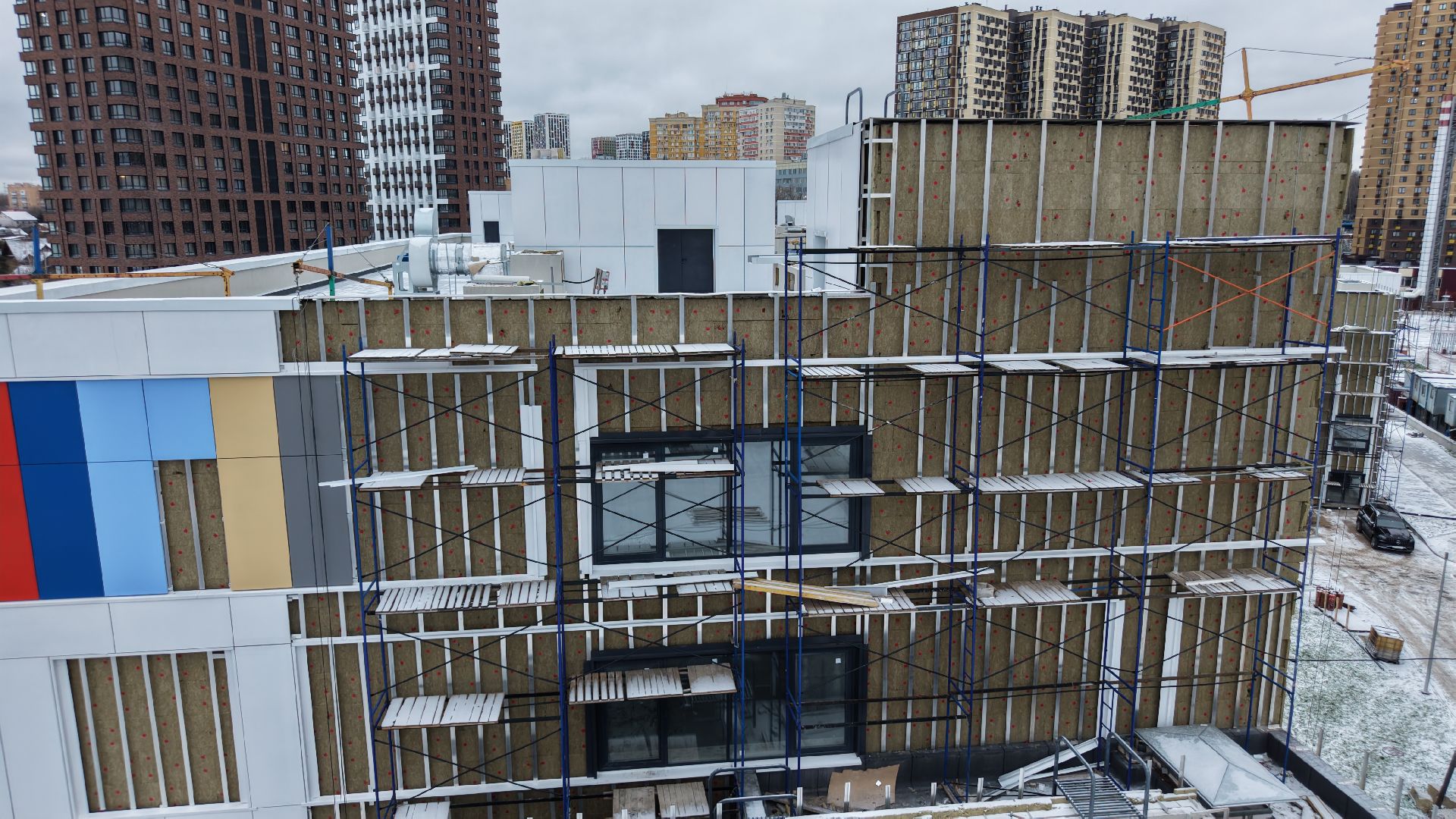 видео с коптера, школа в павшинской пойме, новая школа в красногорске,