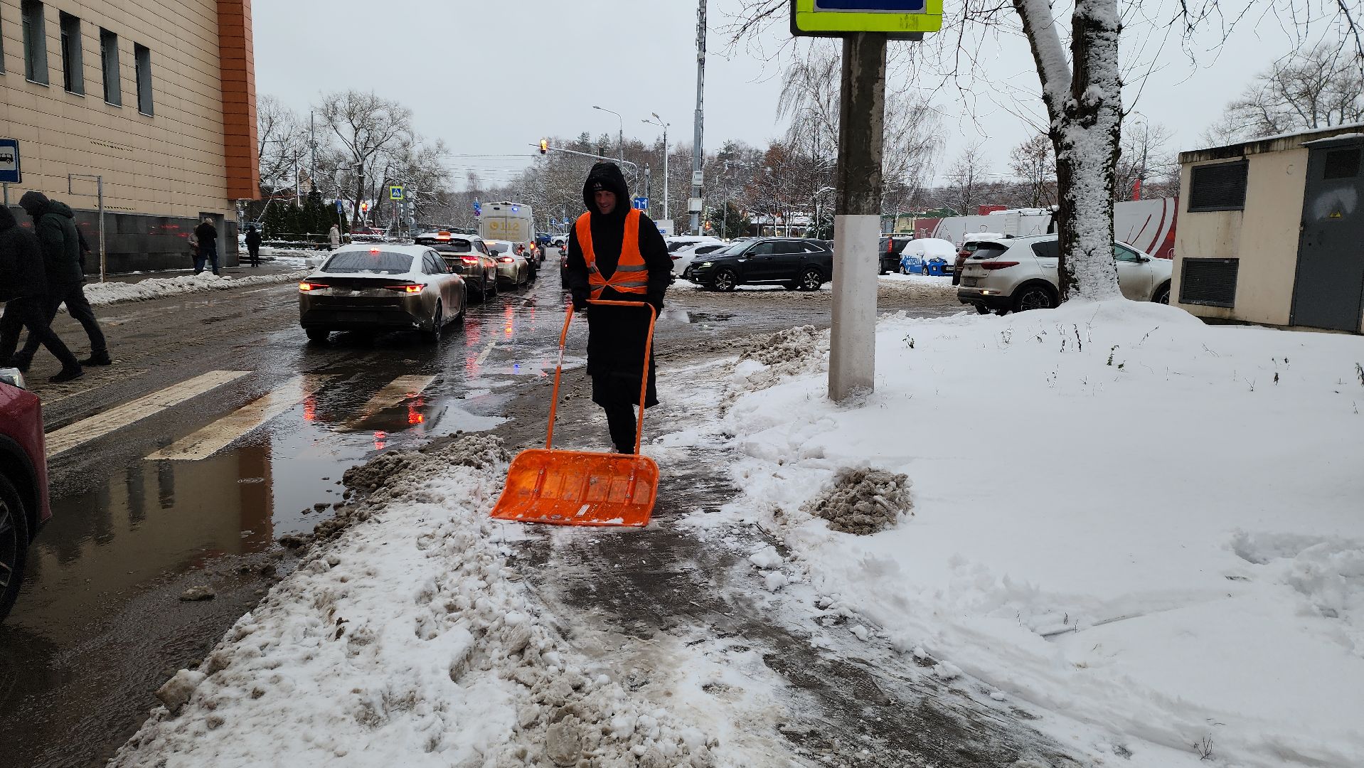 снегопад, уборка снега, красногорск,