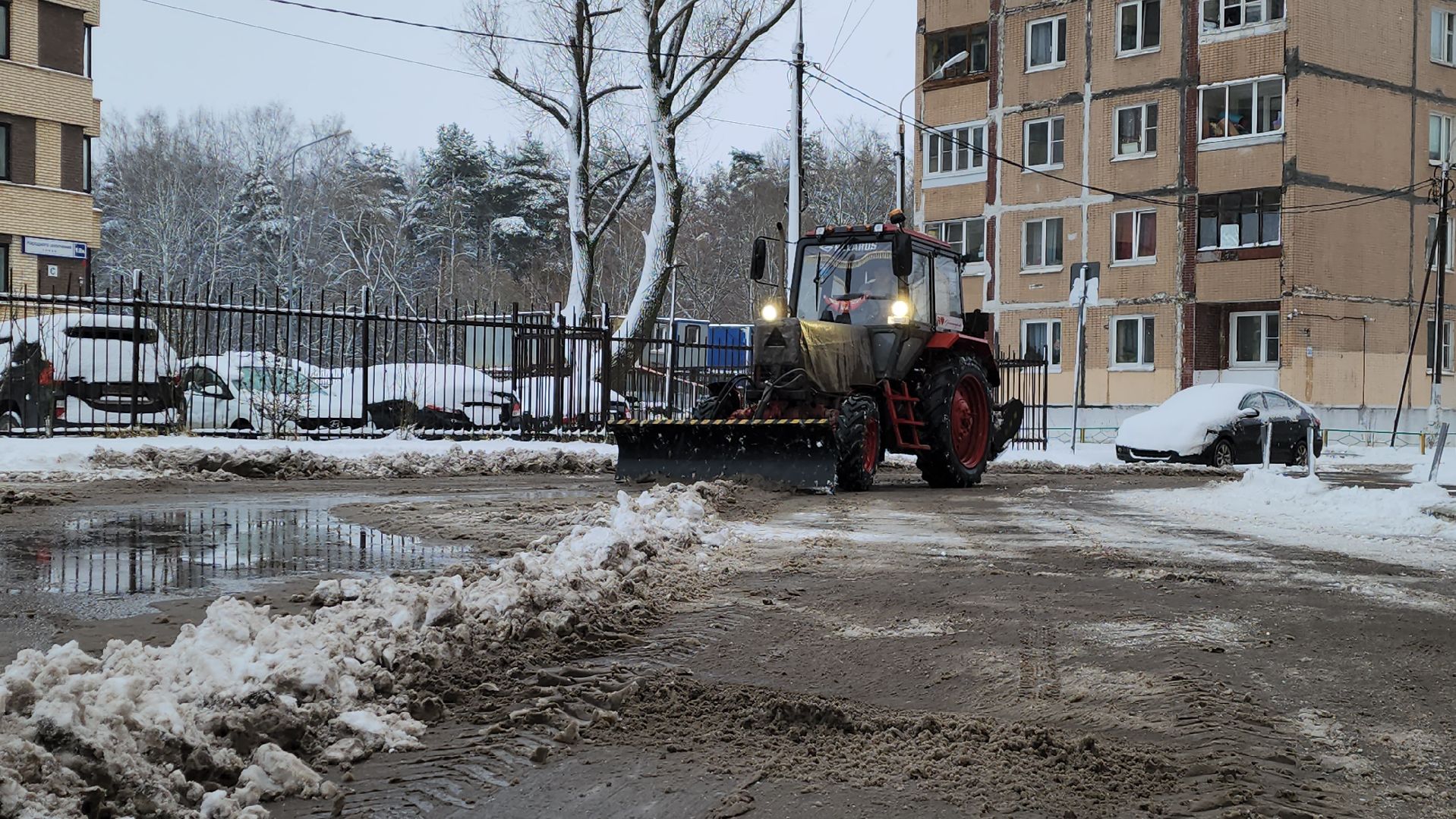 снегопад, уборка снега, красногорск,