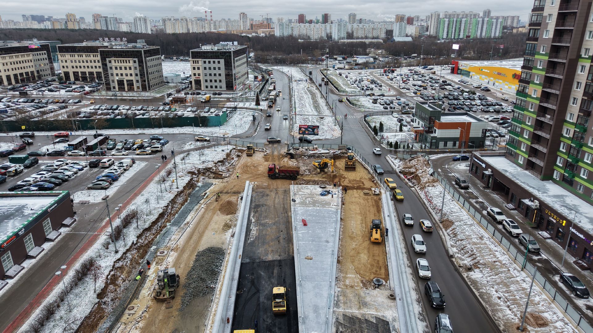 видео с коптера, тоннель на Путилковском шоссе, дороги красногорска,