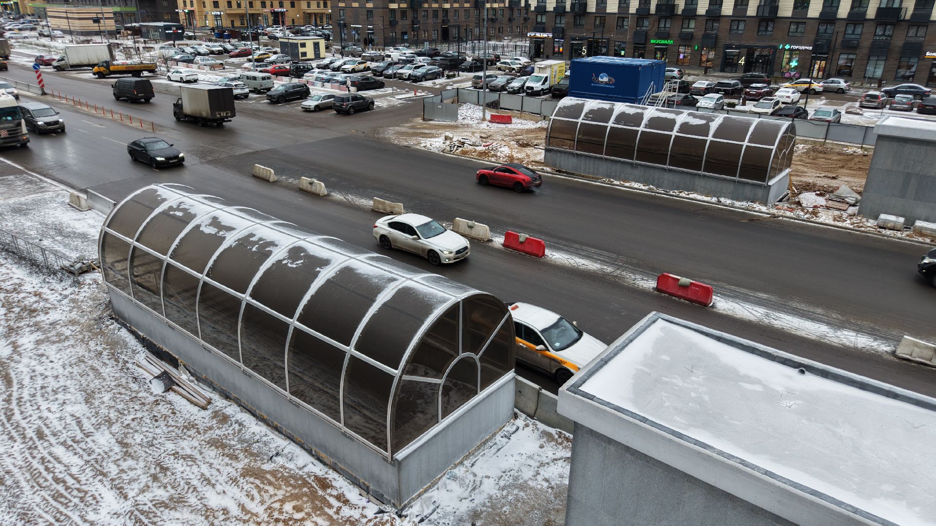 видео с коптера, тоннель на Путилковском шоссе, дороги красногорска,