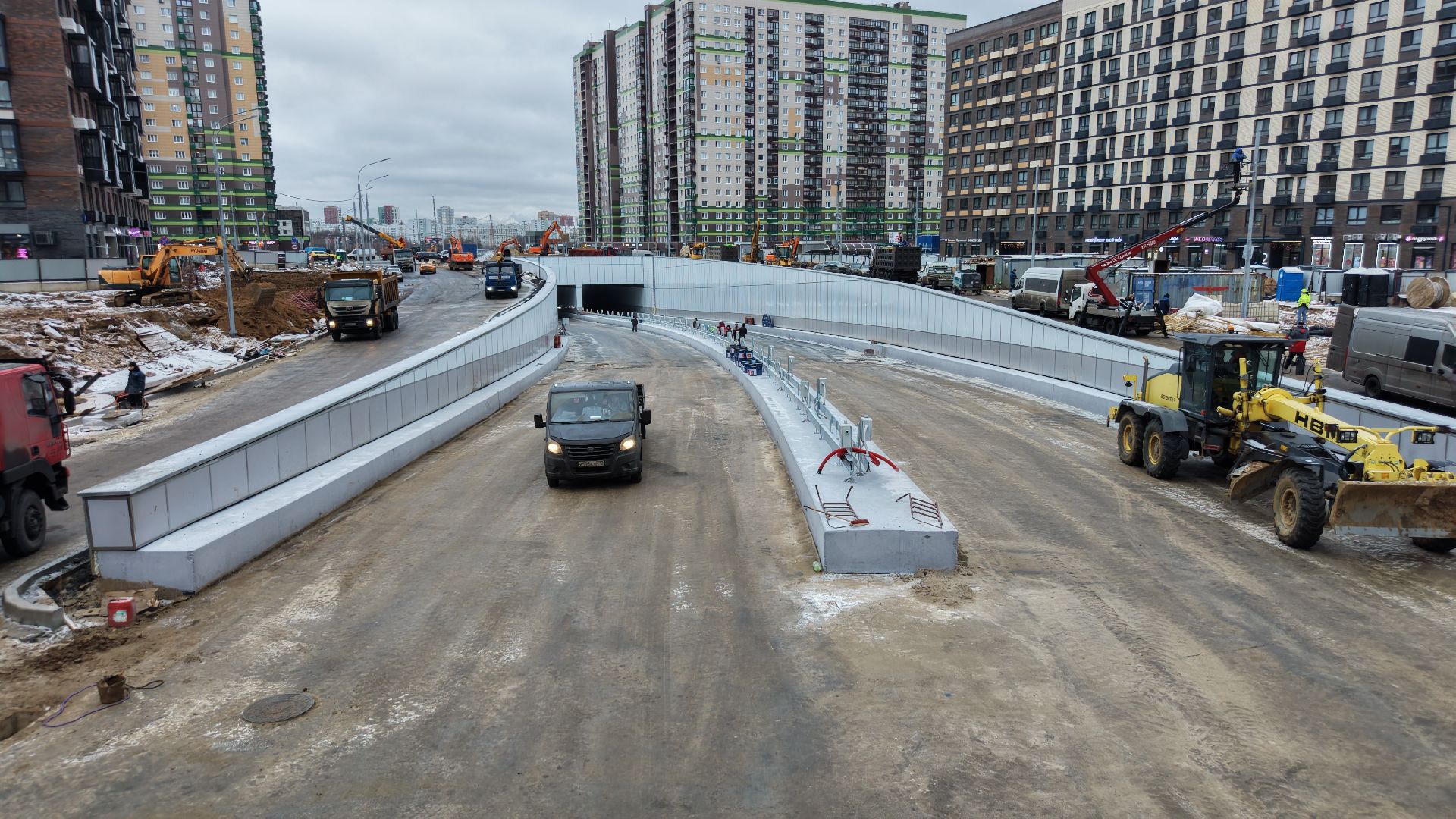 видео с коптера, тоннель на Путилковском шоссе, дороги красногорска,