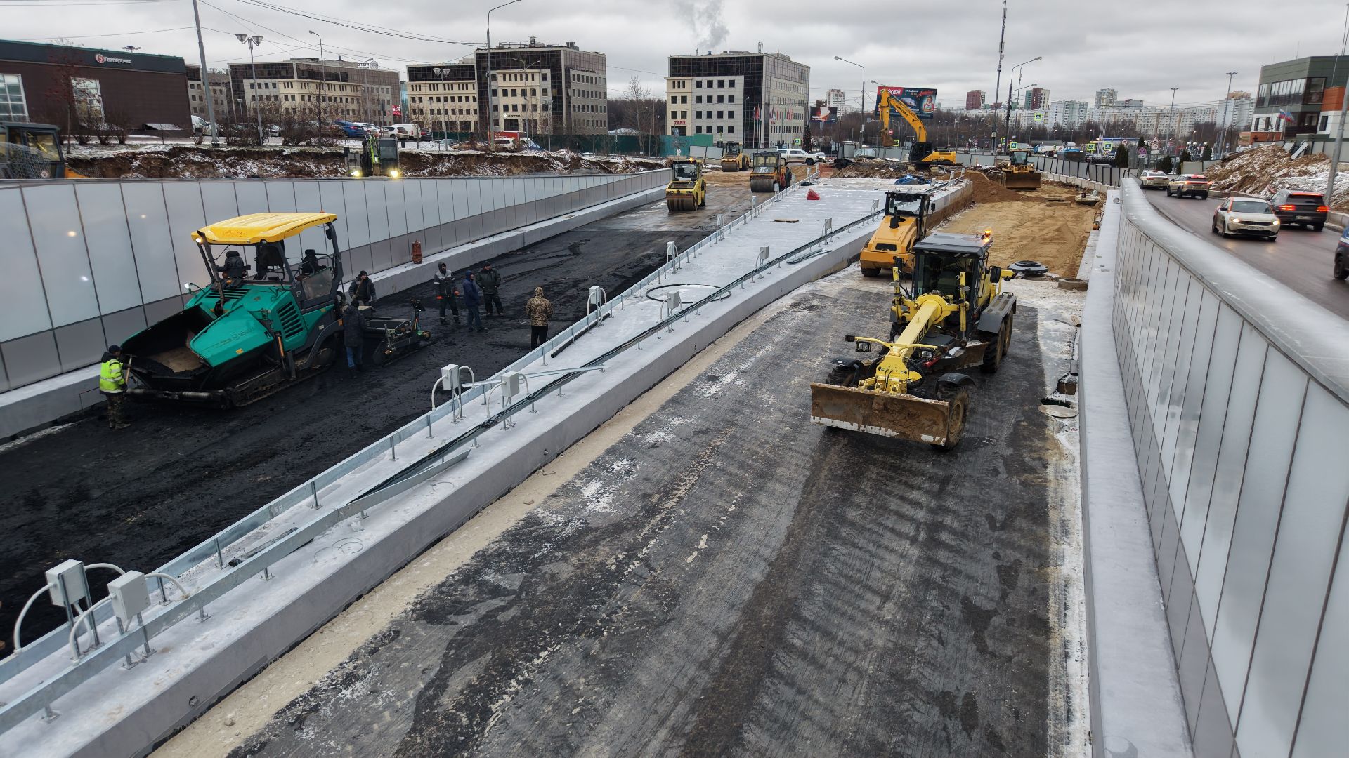 видео с коптера, тоннель на Путилковском шоссе, дороги красногорска,