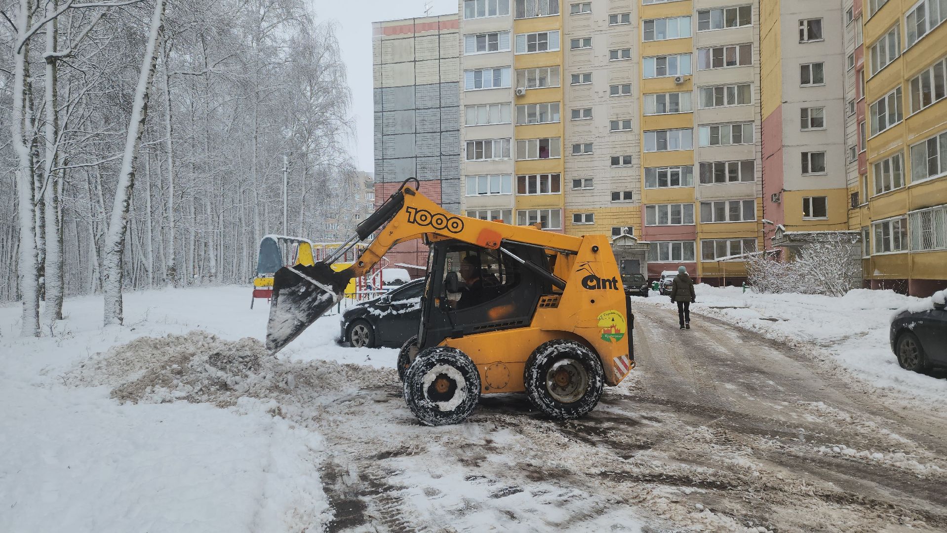 красноармейск, городской округ пушкинский, ликвидация последствий снегопада, уборка снега,