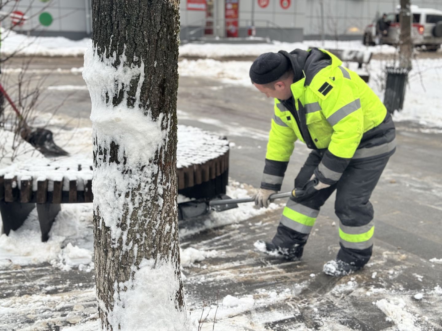 снегопад, Уборка снега ,