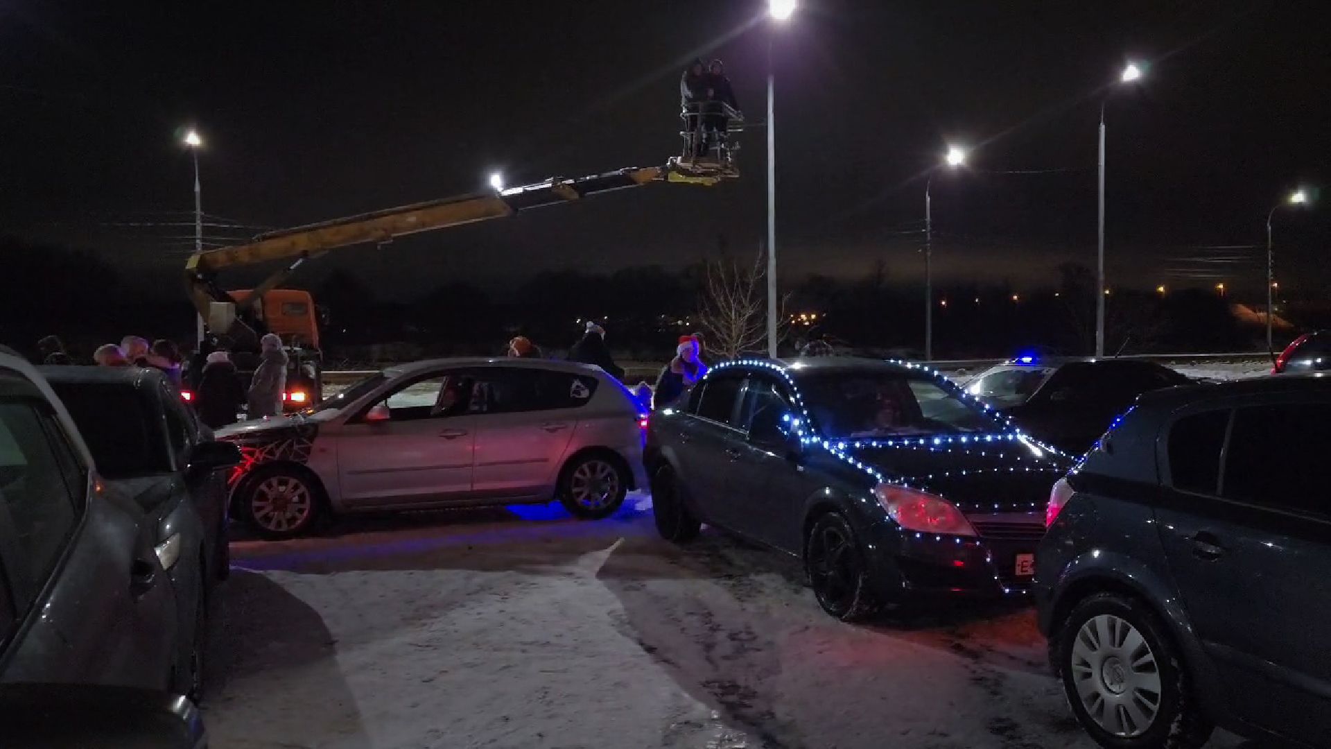 бронницы, новогодний флешмоб в бронницах, бронницкие автомобилисты,