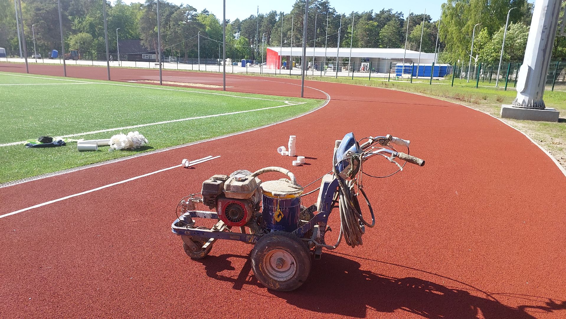 стадион, стадион спартак, спартак, серпухов, беговые дорожки, разметка, реконструкция, спортобъект,