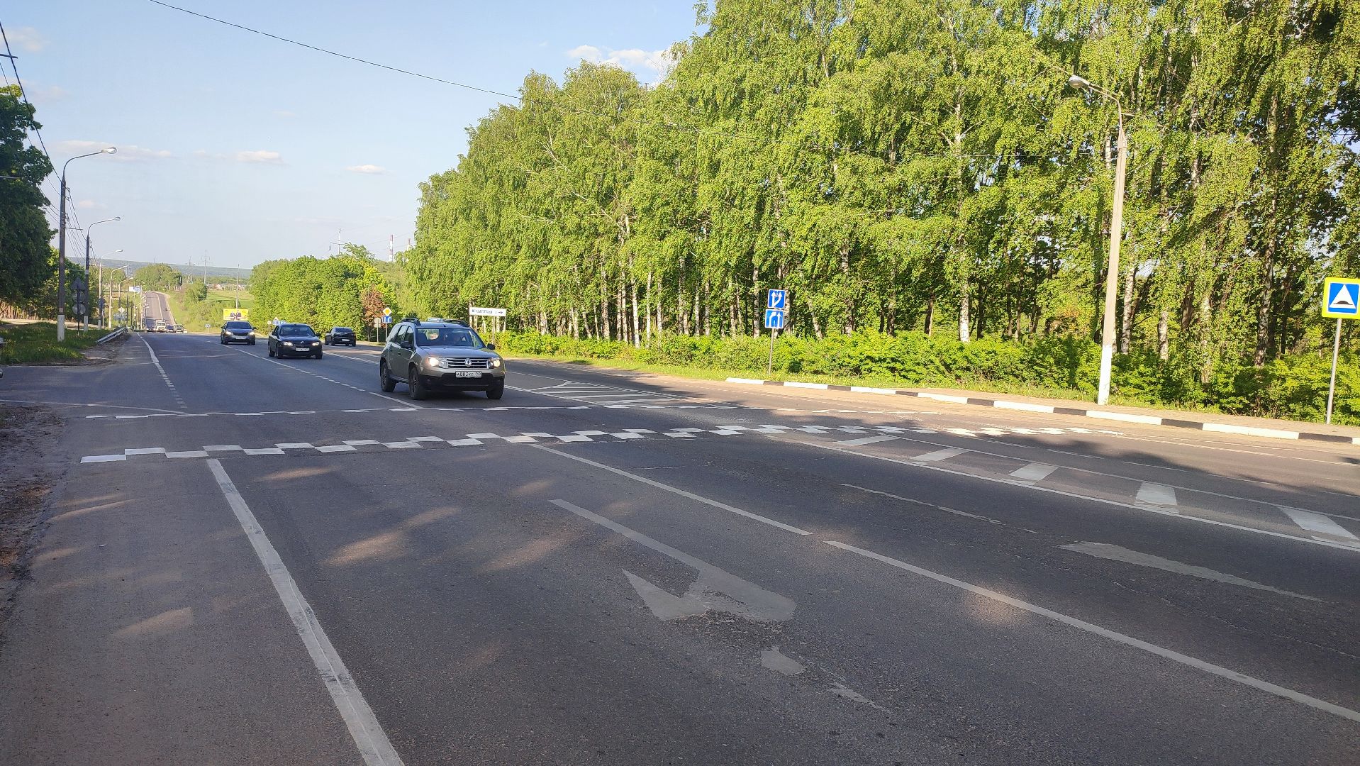 Кашира, дорожная разметка, пешеходный переход, лежачий полицейский