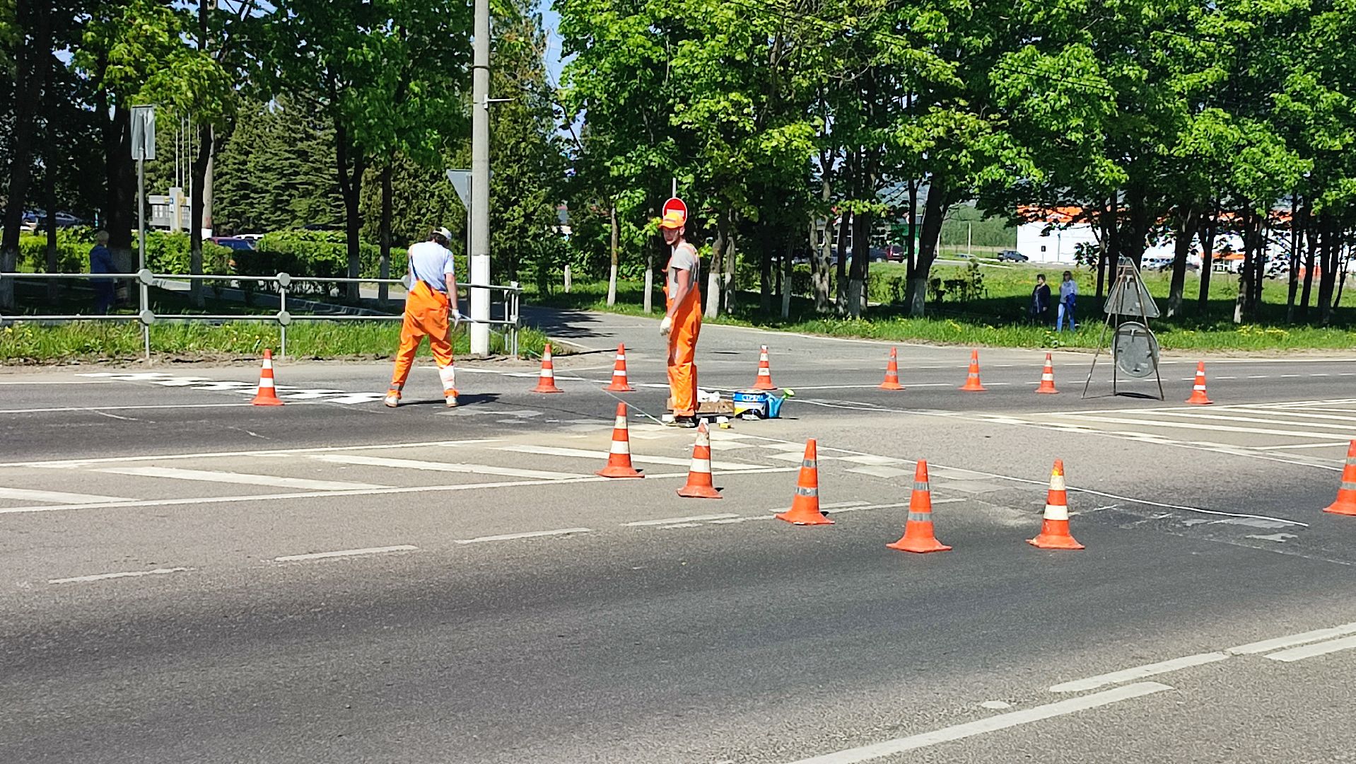 Кашира, дорожная разметка, пешеходный переход, лежачий полицейский