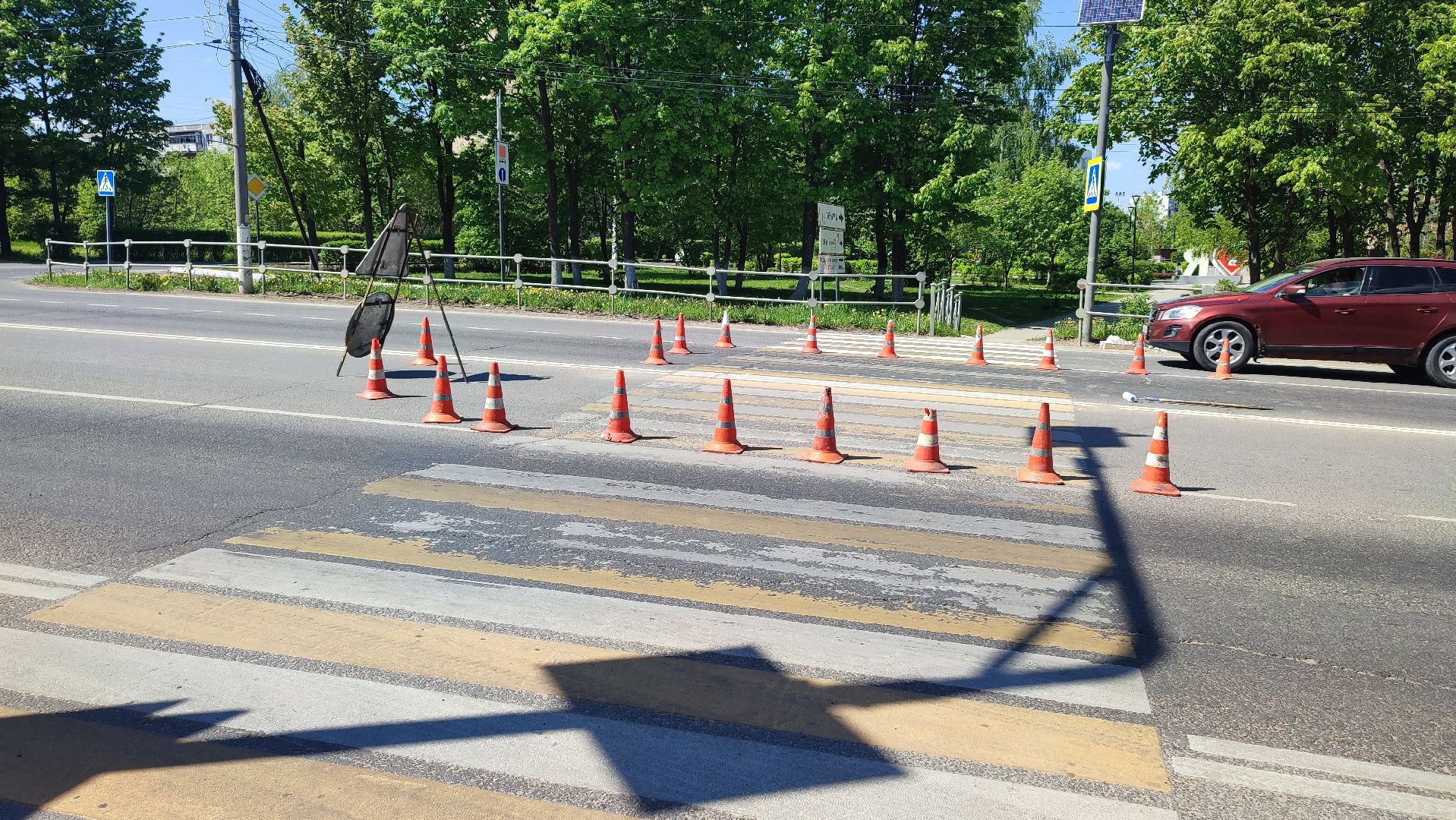 Кашира, дорожная разметка, пешеходный переход, лежачий полицейский