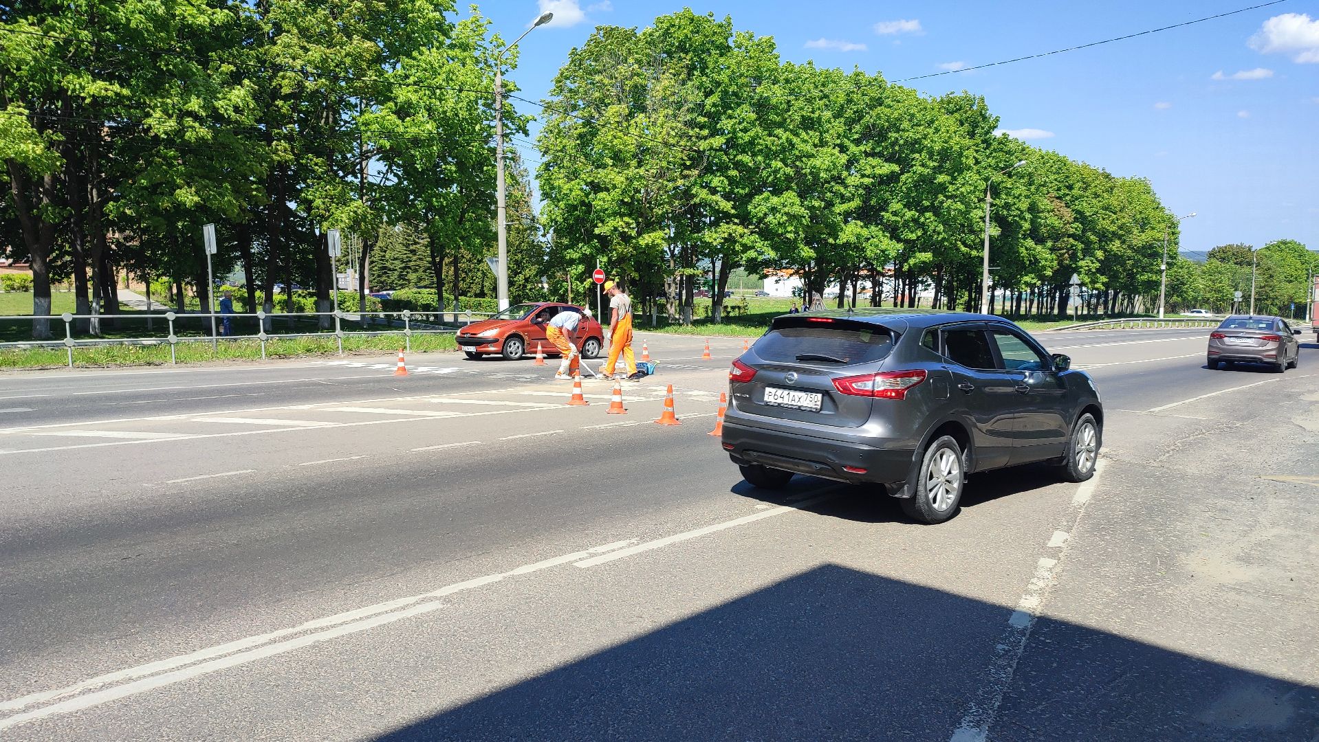 Кашира, дорожная разметка, пешеходный переход, лежачий полицейский