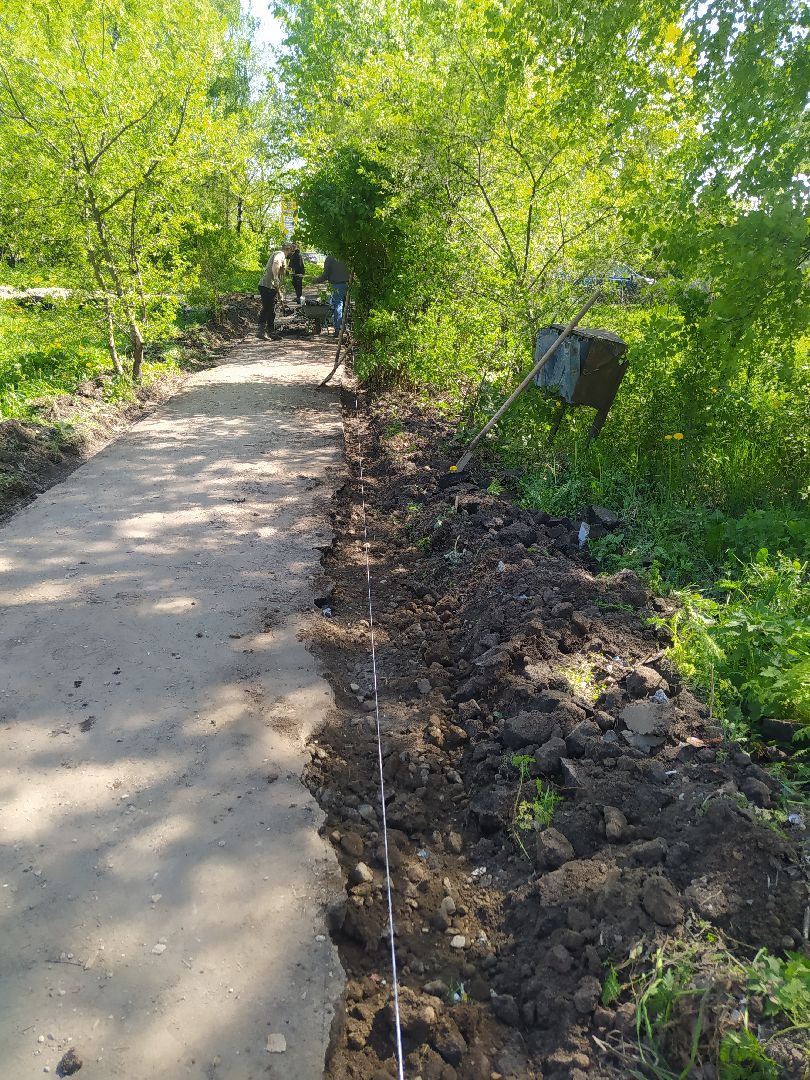 Дорога, тротуар, асфальт, бордюр