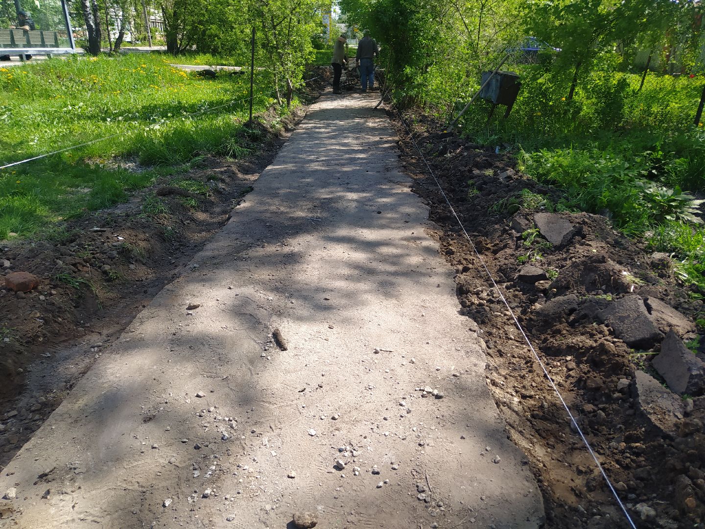 Дорога, тротуар, асфальт, бордюр