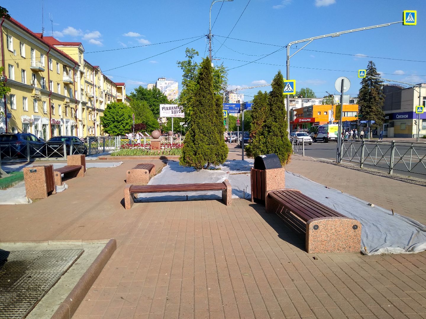Раменское, ЖКХ, покраска скамеек в городе