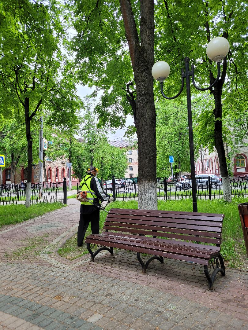 благоустройство; сквер; сезон; покос; видное