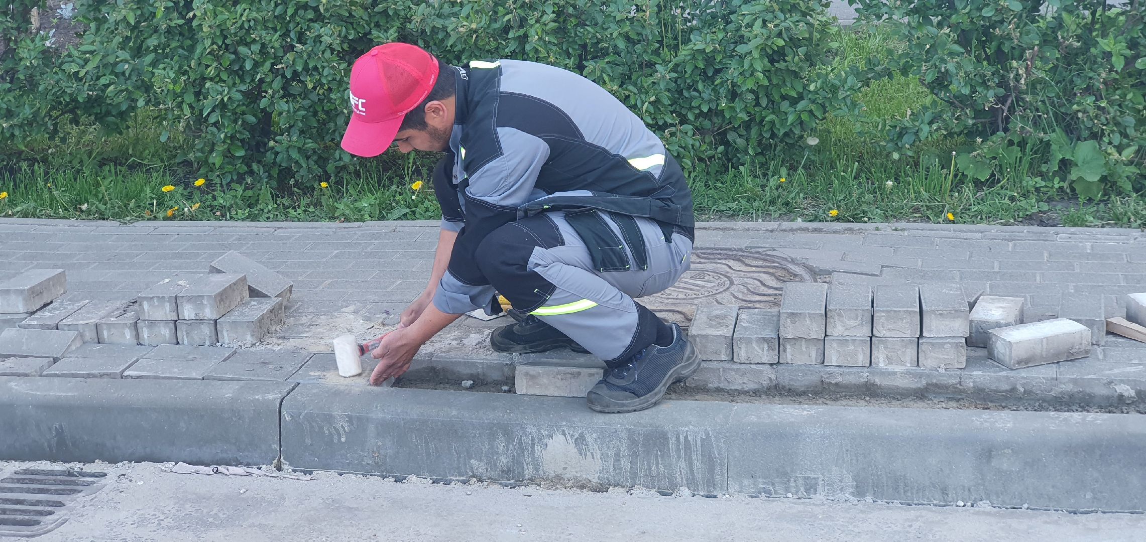 ремонт тротуаров, микрорайон Южный, Домодедово