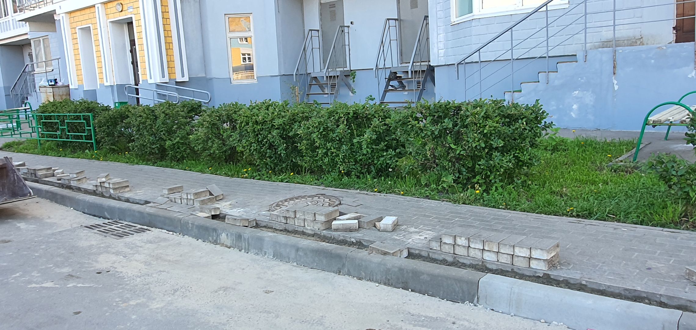 ремонт тротуаров, микрорайон Южный, Домодедово