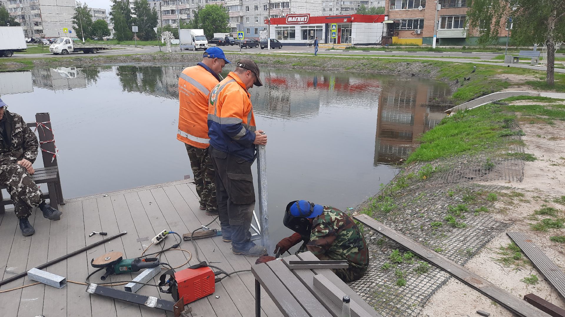 Шатура, набережная, замена ограждения, новый перила