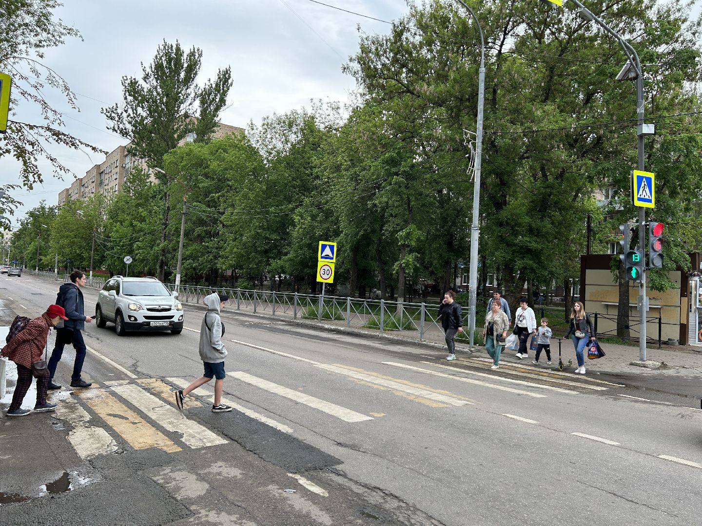 светофор, пешеходный переход, Фрязино