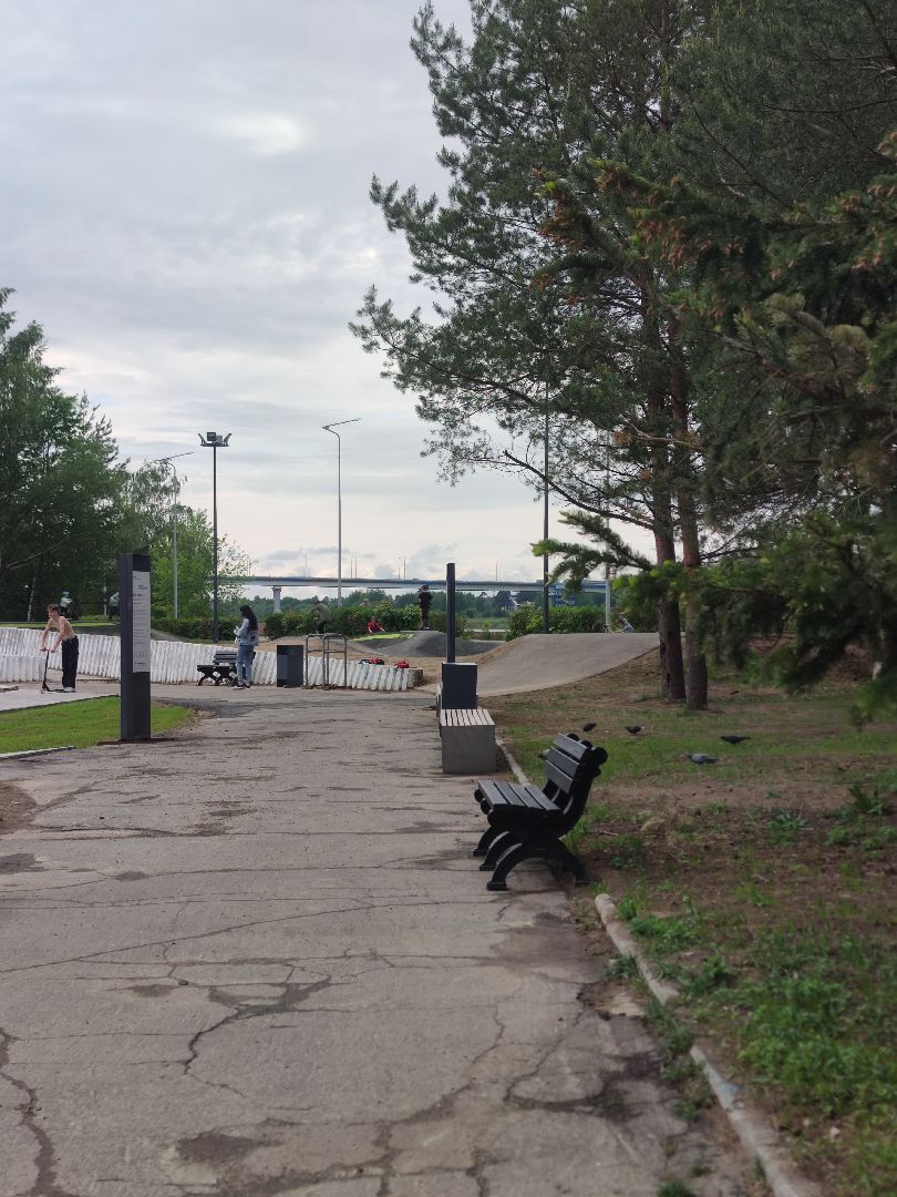 Лавочки, скейт-парк, Сбер, Дубна