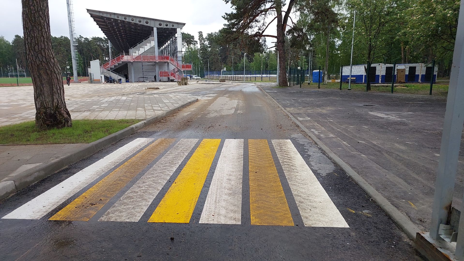 строительство, дорожная разметка, парковки, стадион, спартак, серпухов,