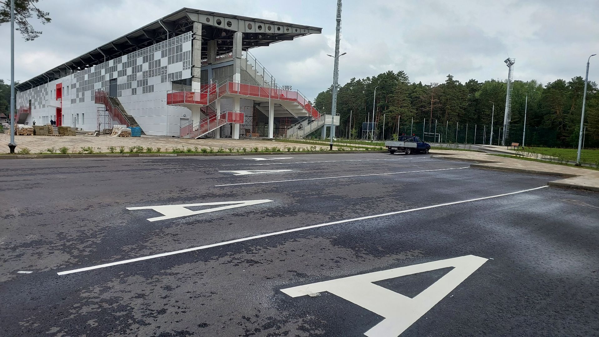 строительство, дорожная разметка, парковки, стадион, спартак, серпухов,
