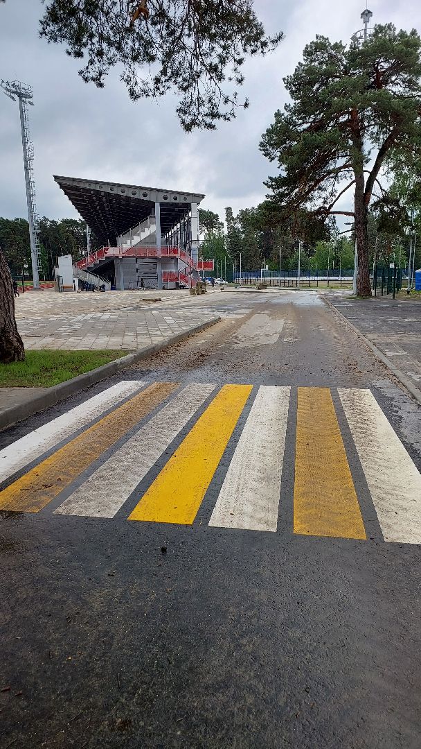строительство, дорожная разметка, парковки, стадион, спартак, серпухов,