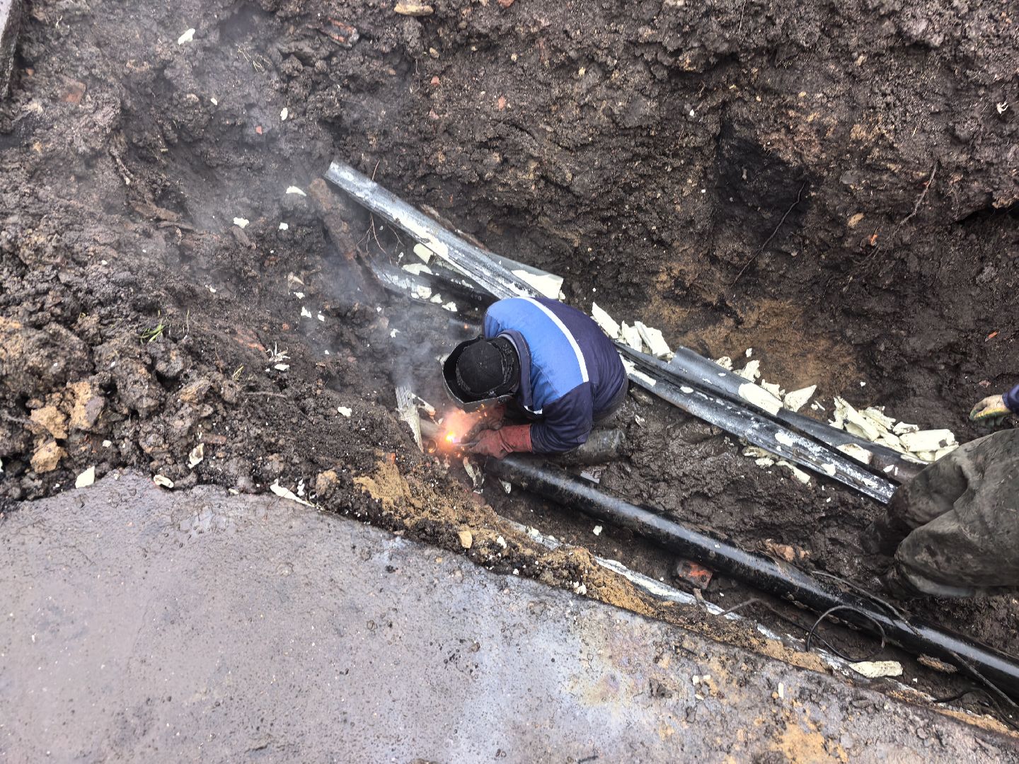 ликвидация аварии на теплотрассе